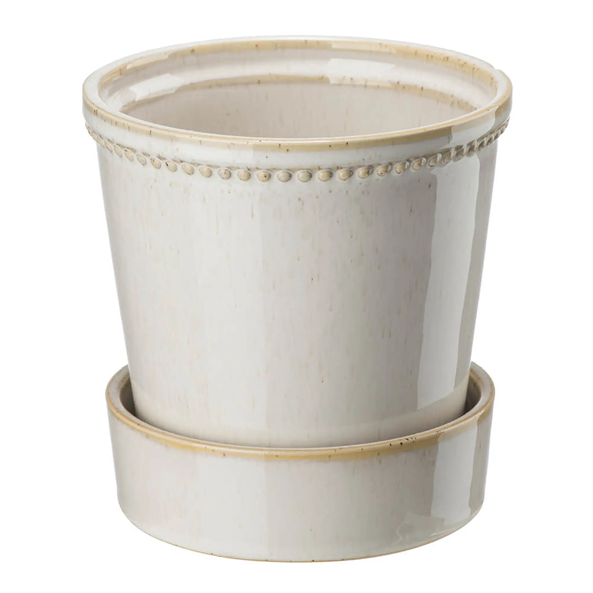 Edelweiss Karmen krukke med skål 17 cm beige