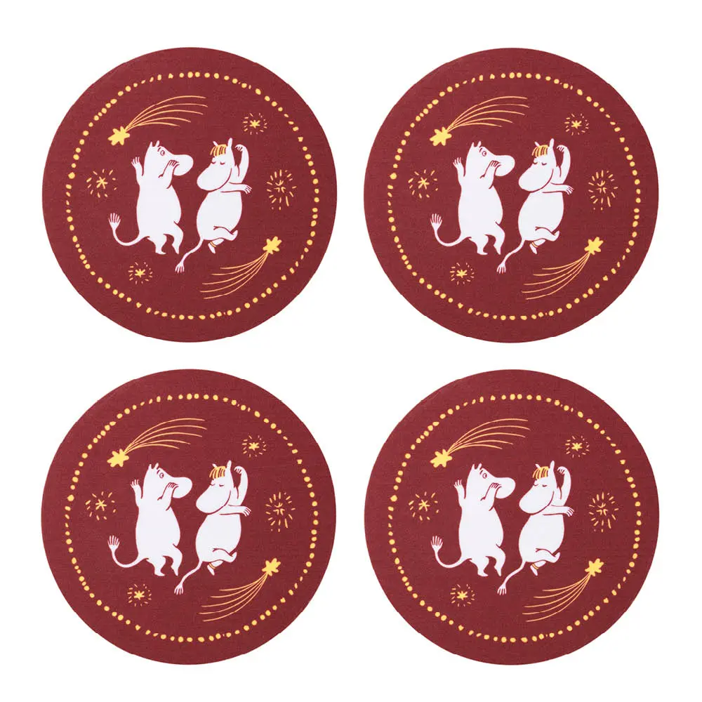 Muumi Lasinalunen 9x9 cm 4 kpl Juhlan aika