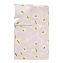 Unikko bäddset 150x210 cm vit/rosa/beige