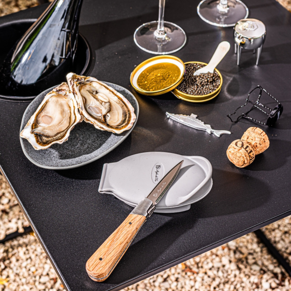 Laguiole Style de Vie Ostronkniv gåvoset 5 delar lyx Ek