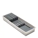 Knivblock för kökslåda 42x14x6 cm vit/grå