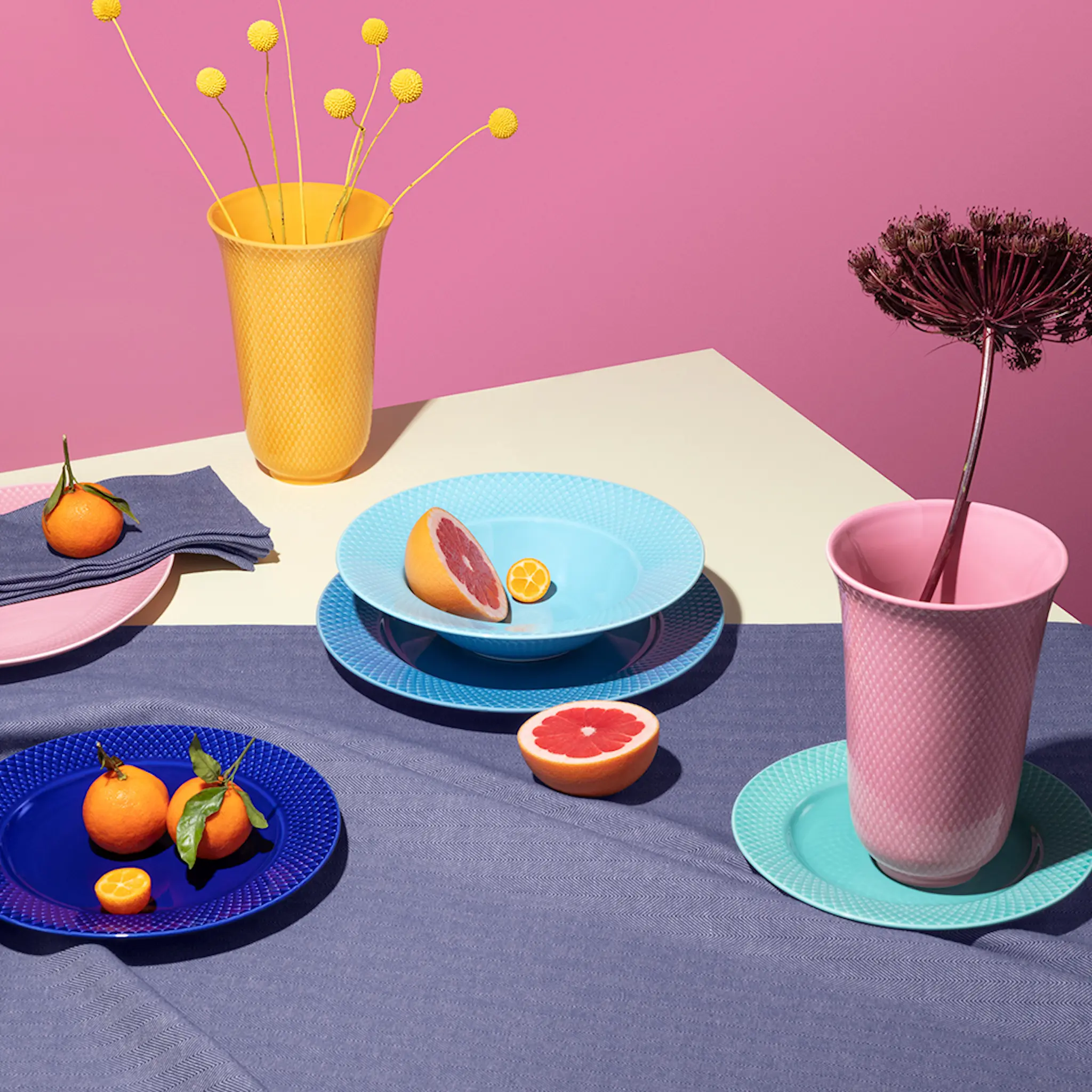 Lyngby Porcelæn Rhombe Color Vas 20 cm Rosa