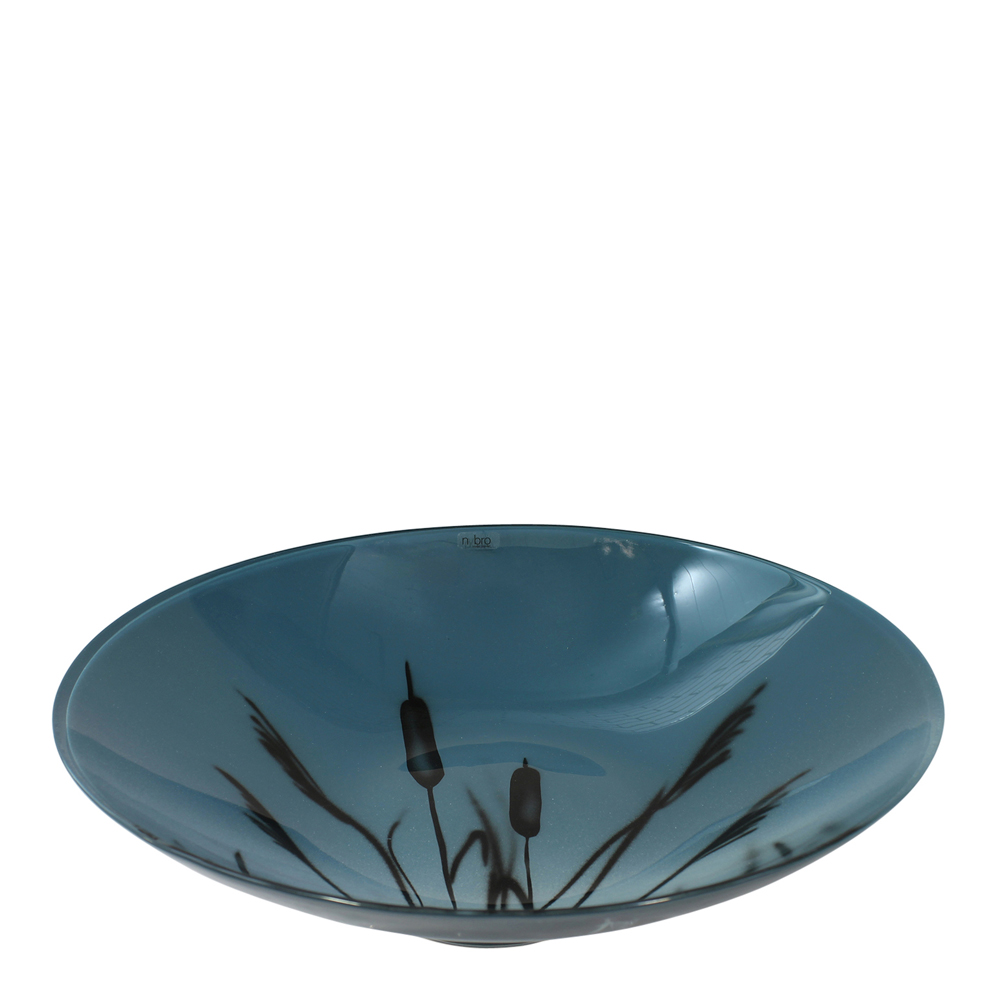 Nybro Crystal Kaveldun Fat 30 cm Blå