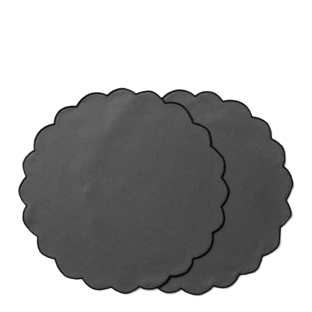 Ziczac - Scallopped Pöytätabletti 36 cm 2 kpl Harmaa