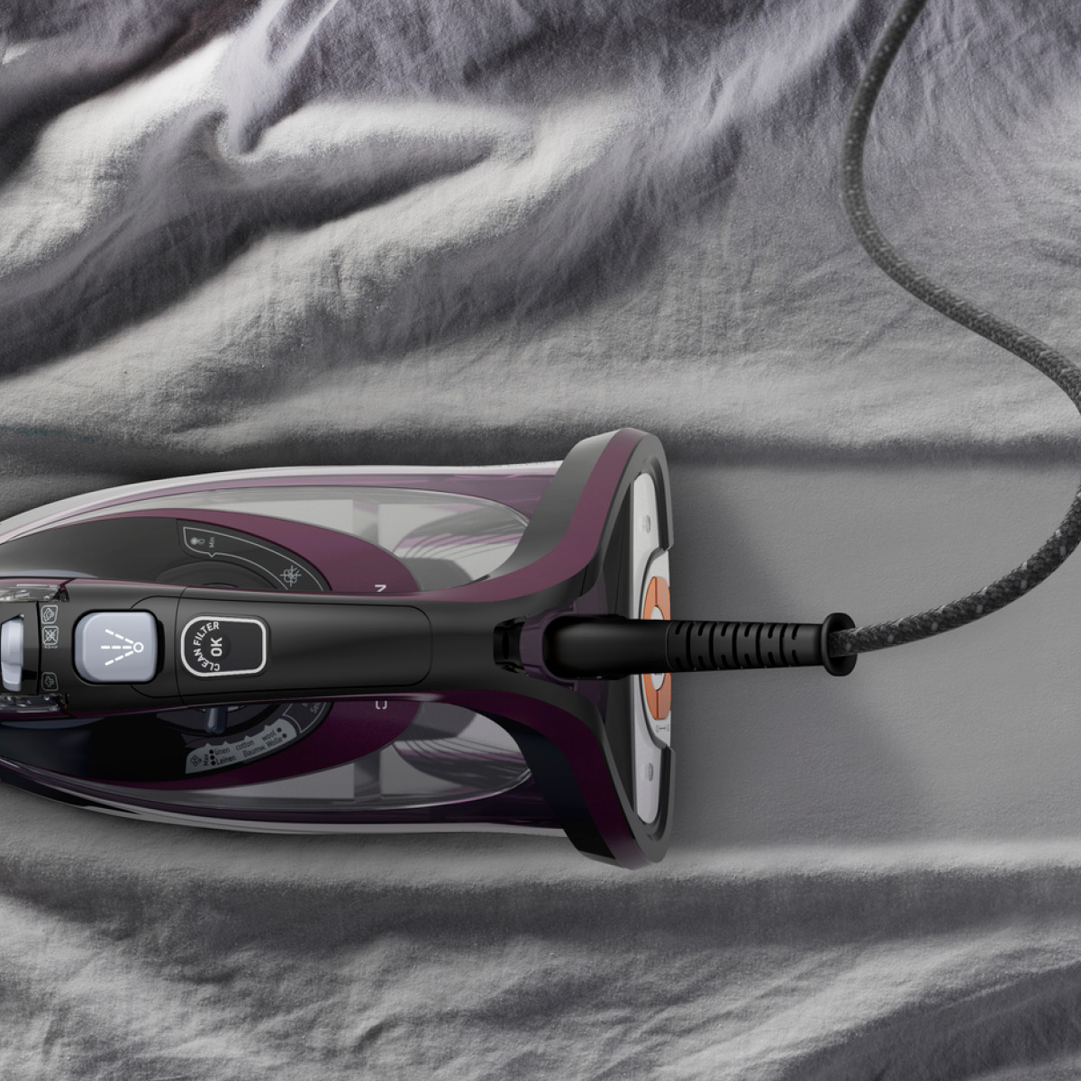 Tefal Ultimate Pure dampstrykejern FV9835E0 lilla