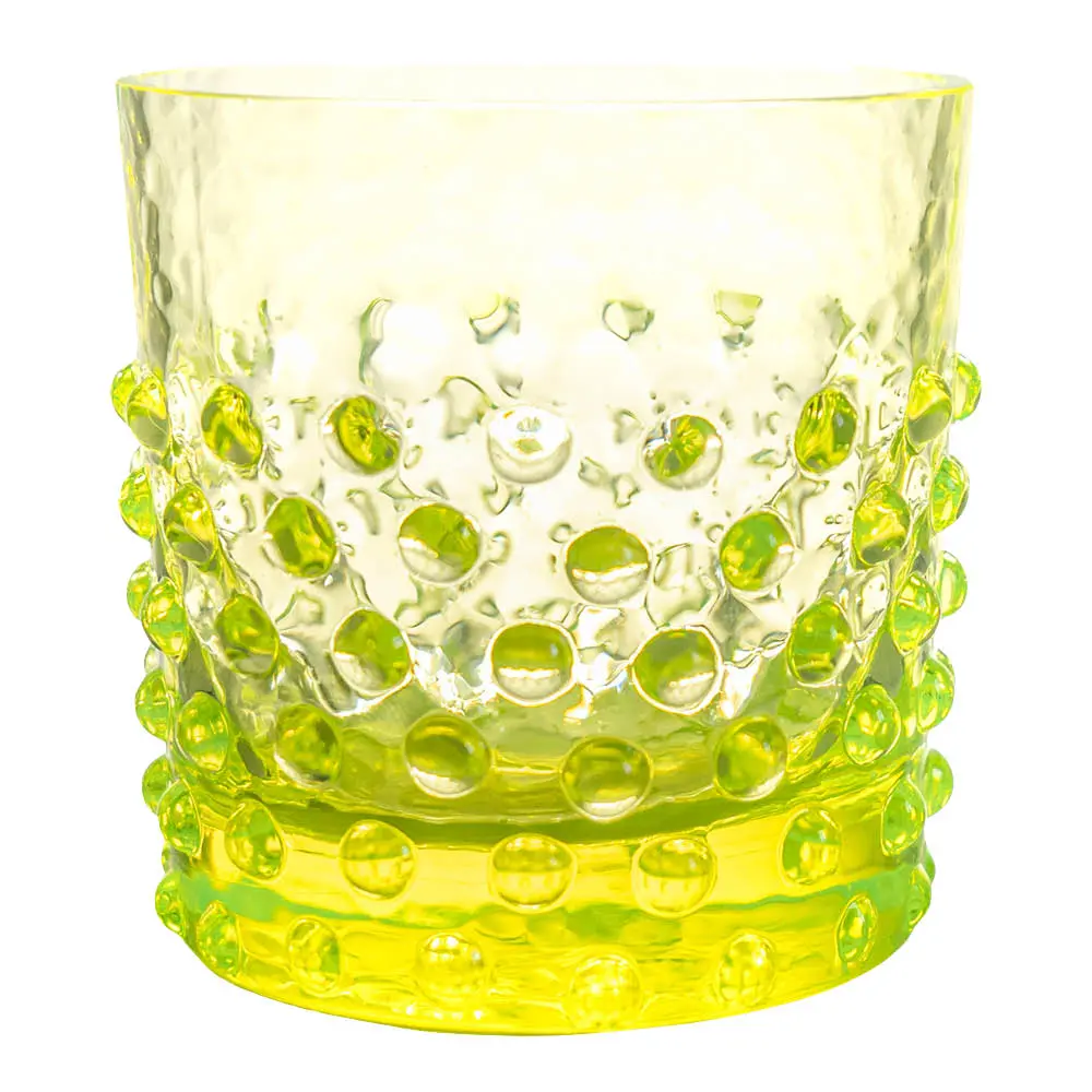 Hobnail vannglass 15 cl neon citrine