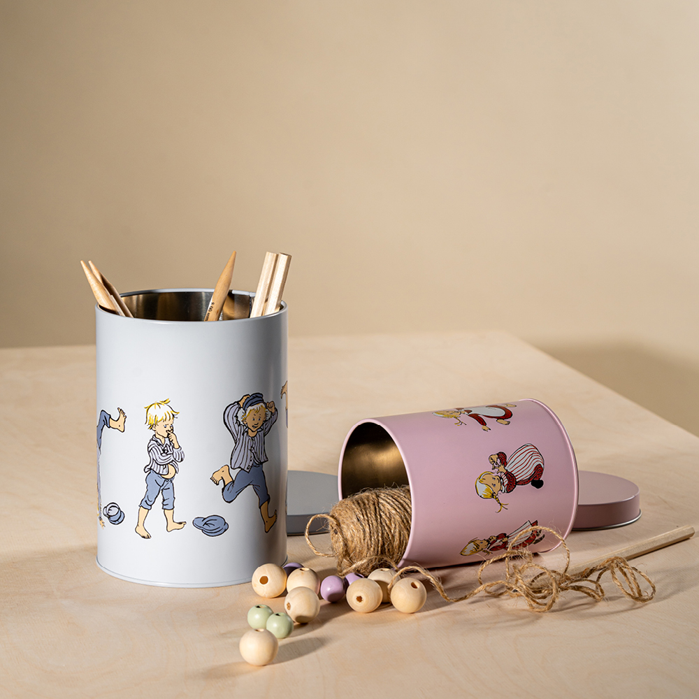 Muurla Emil metallbokser 17x11 cm 2 stk Emil og Ida blå/rosa