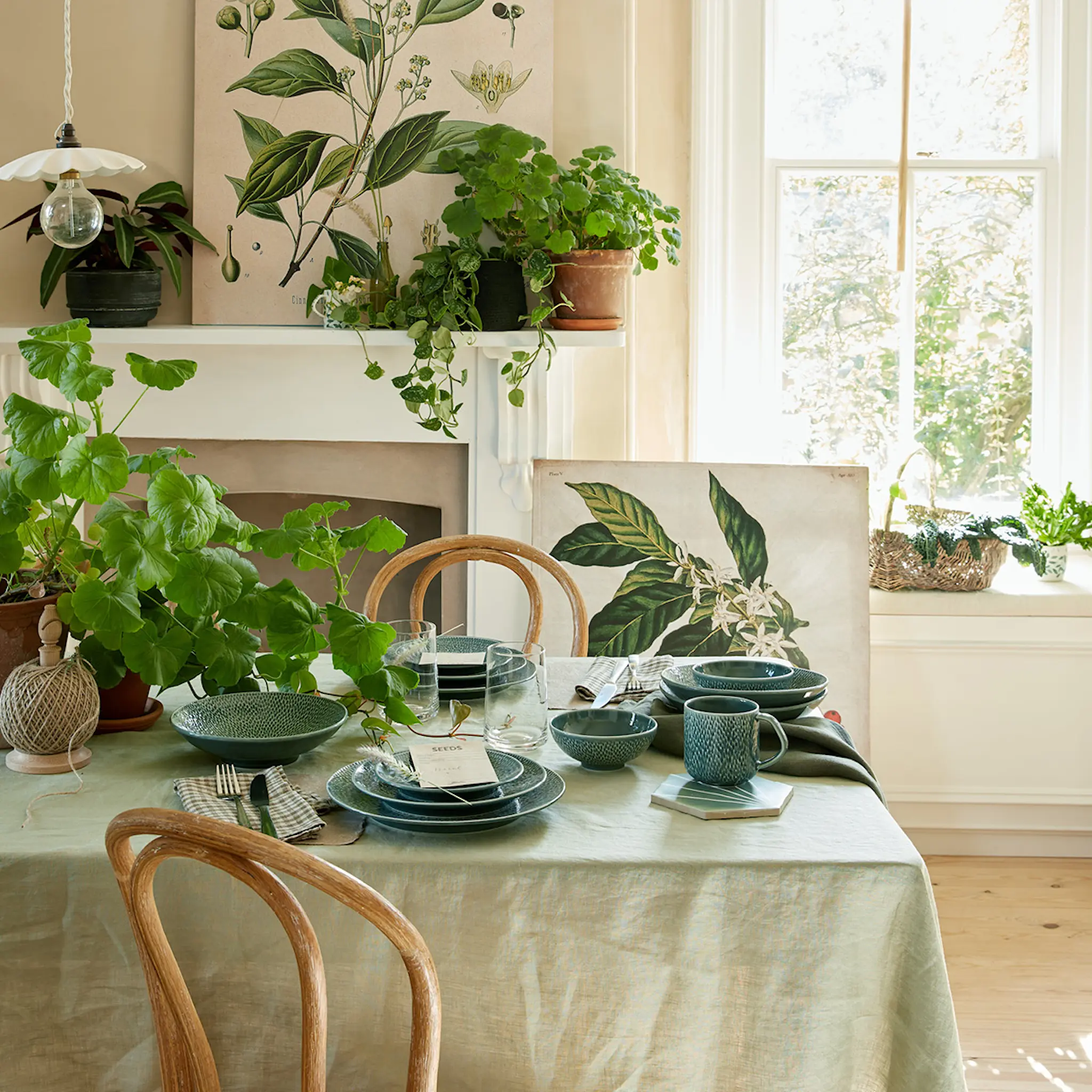 Denby Carve Green Pastalautanen 23 cm Vihreä