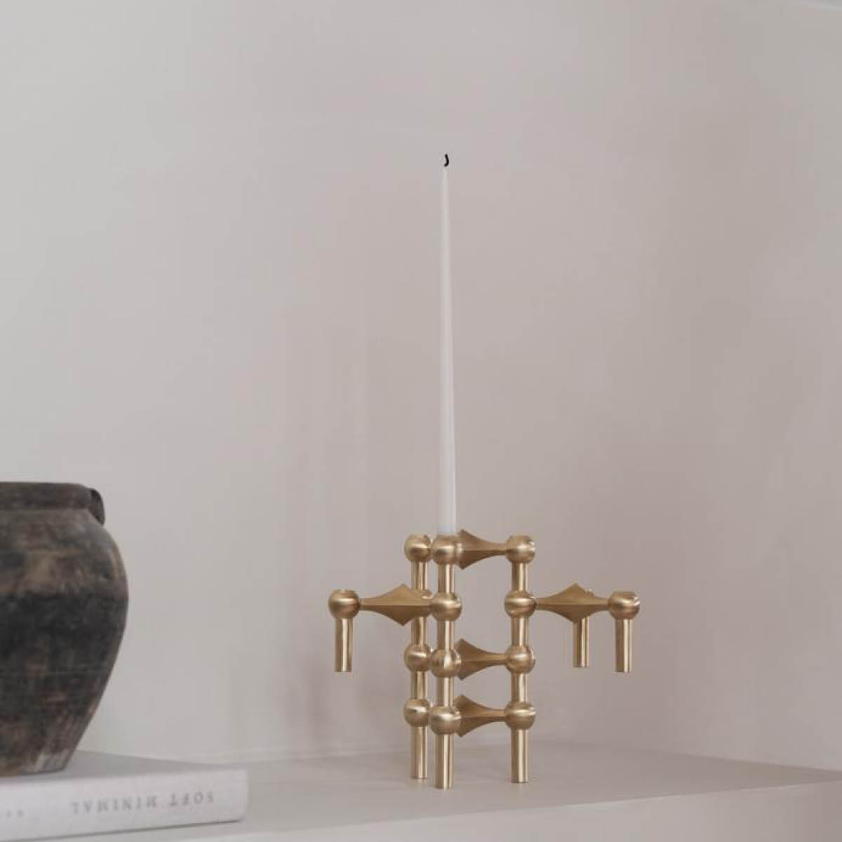 Stoff Nagel Nagel kynttilänjalka 6,9 cm 3 kpl harjattu messinki