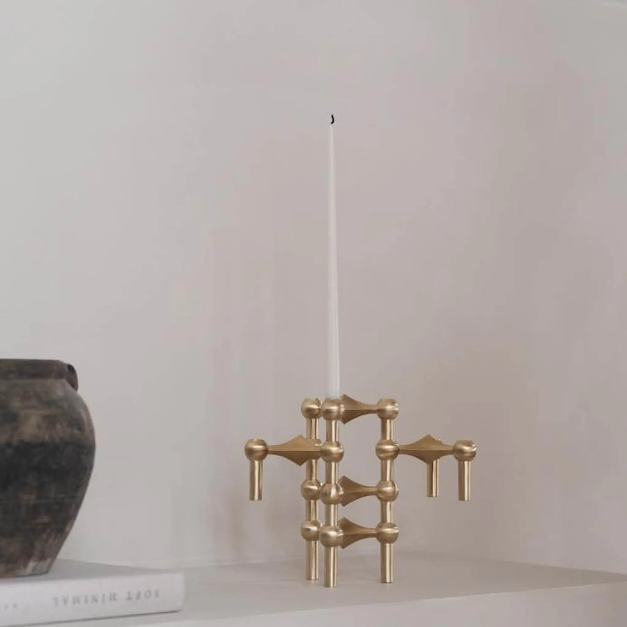 Stoff Nagel Nagel kynttilänjalka 6,9 cm 3 kpl harjattu messinki