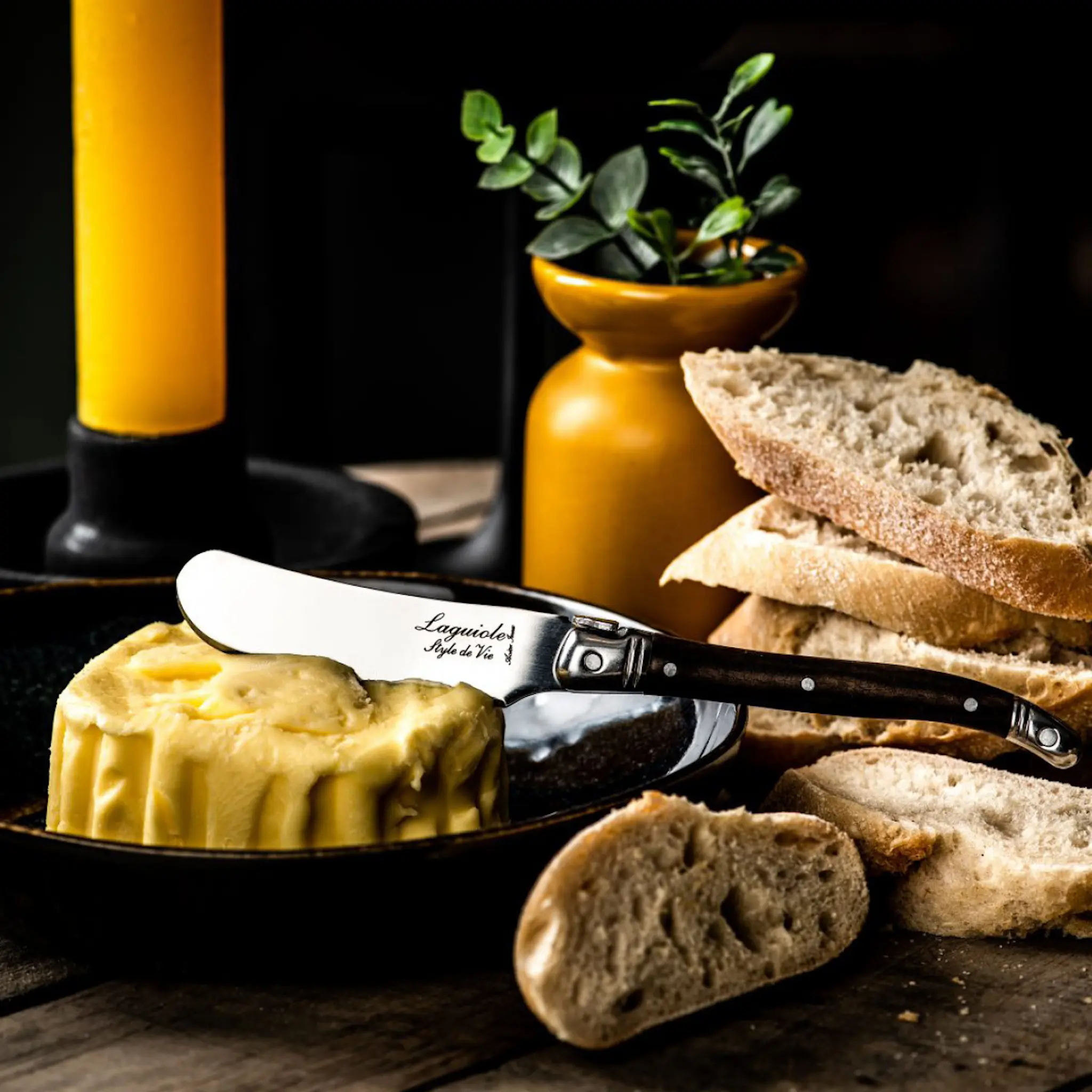 Laguiole Style de Vie Smörkniv 4-pack dark wood