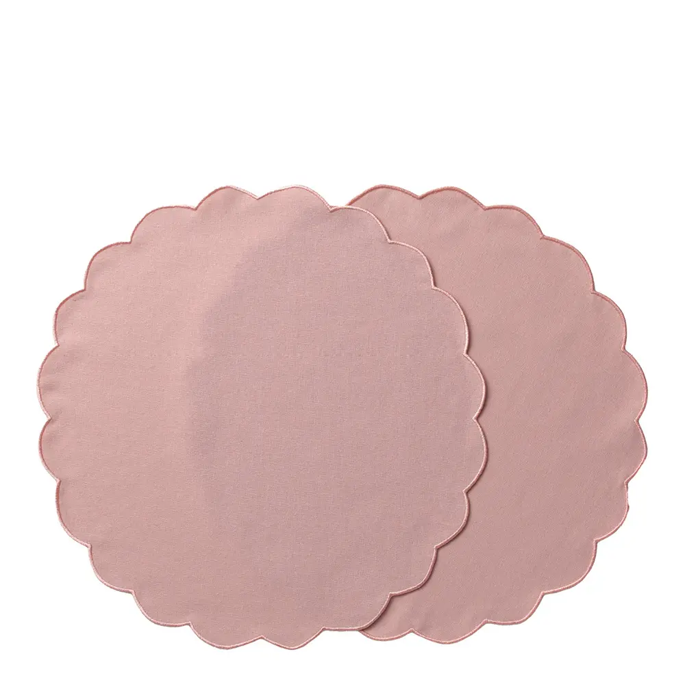 Scallopped Pöytätabletti 36 cm 2 kpl Vaaleanpunainen
