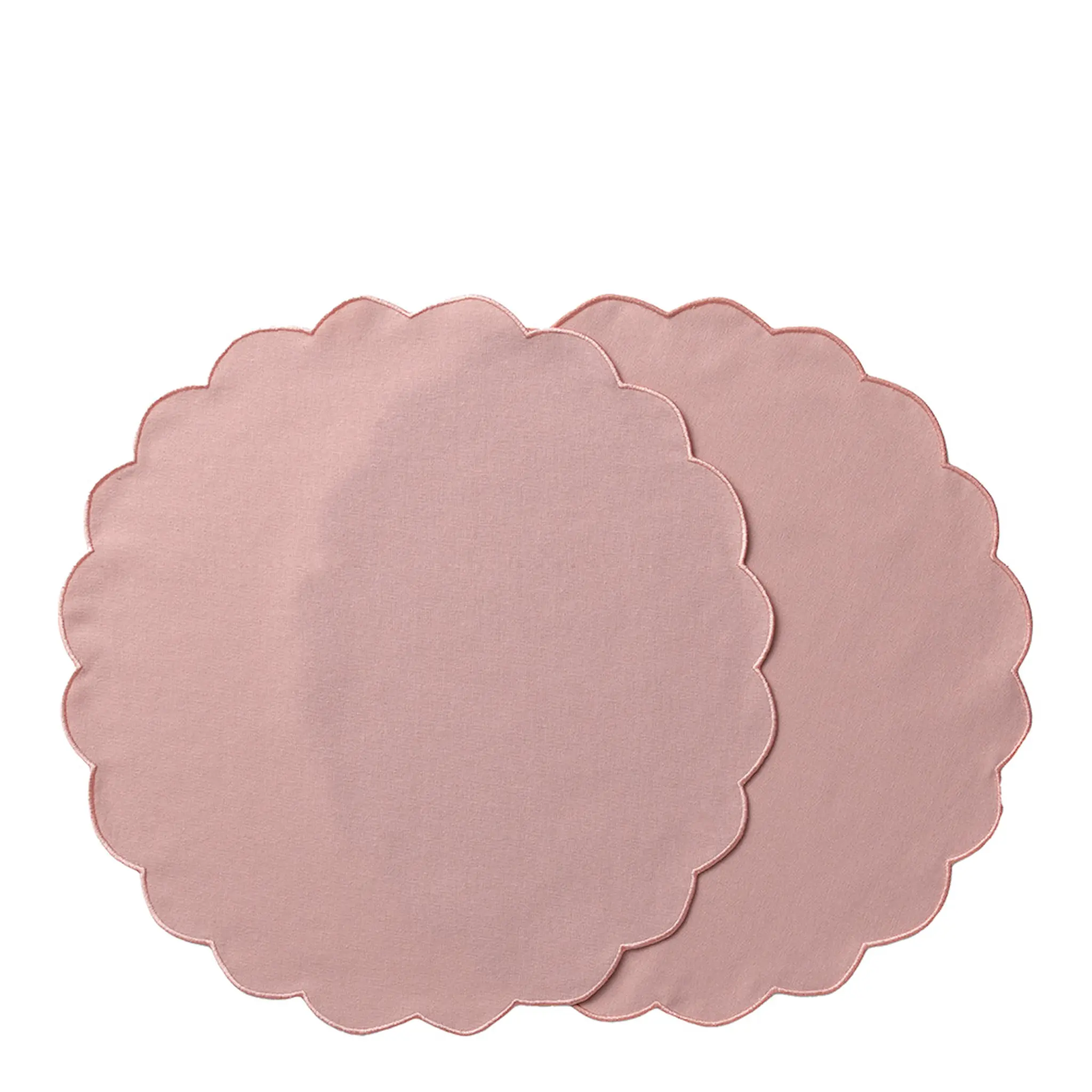 Ziczac Scallopped bordstablett 2-pack 36 cm puderrosa