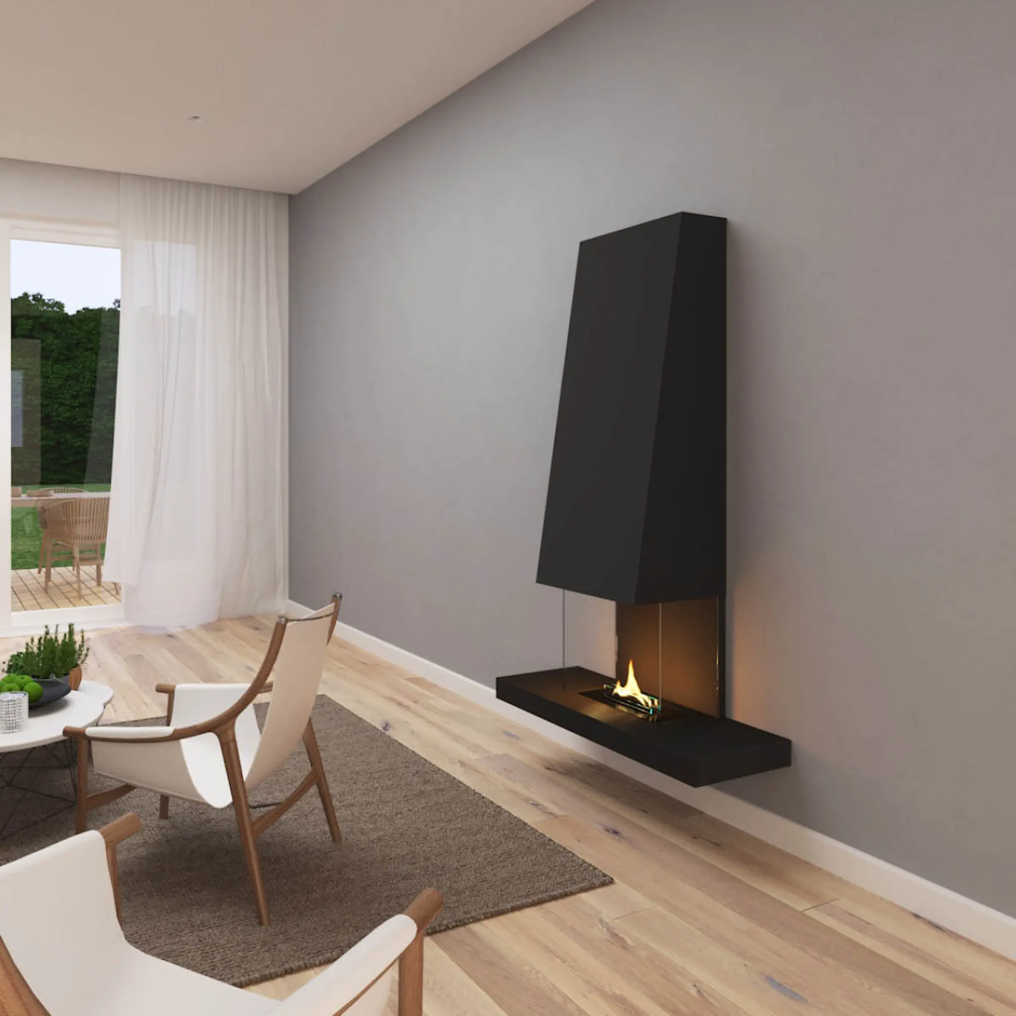 Tenderflame Raff 180 väggmonterad kamin 1 L svart