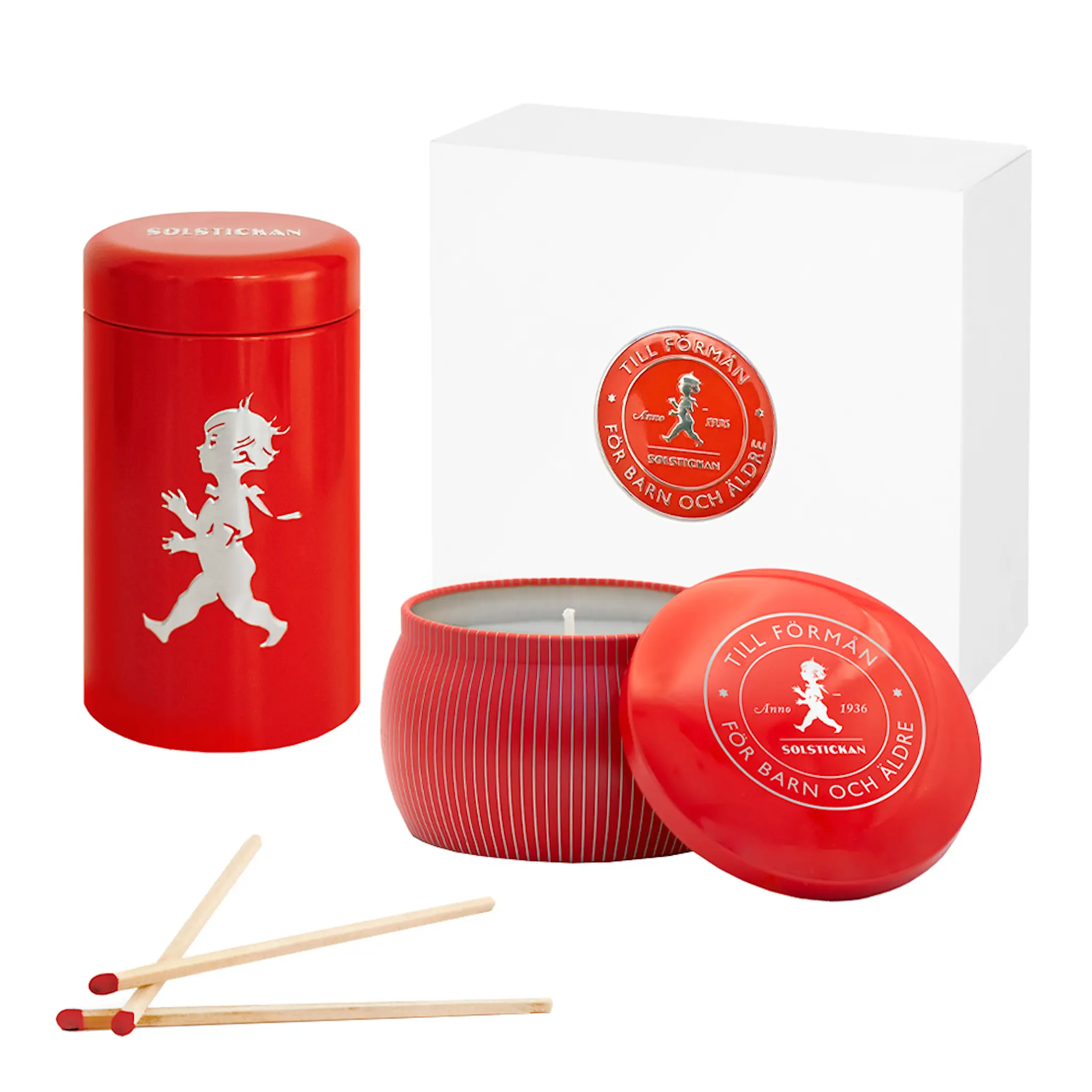 SOLSTICKAN Presentförpackning Doftljus+Tändsticksrör Kanel & Apelsin