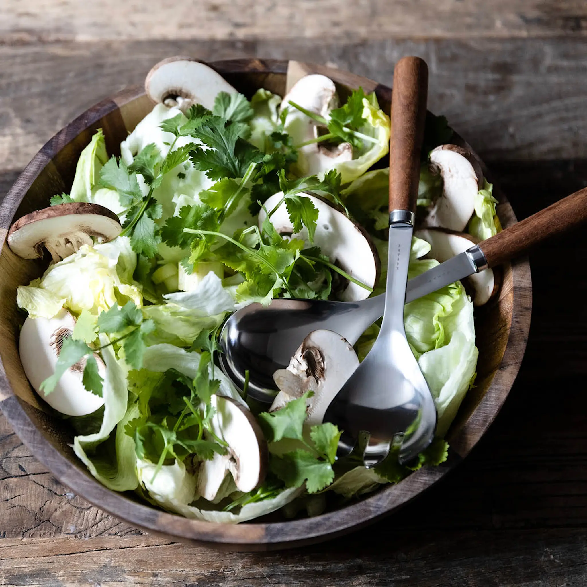 Satake Salatskål og salatbestikk akasie