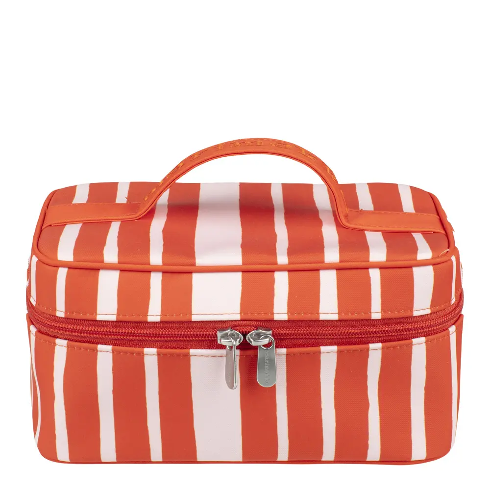 Raide toalettveske 12x15 cm rød/rosa