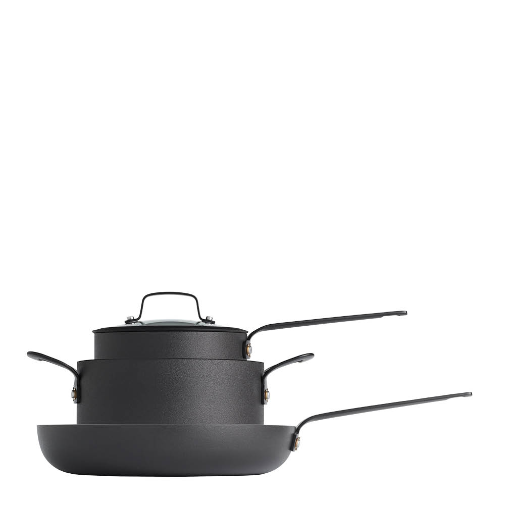 Morsö Gusto grytset 5 delar svart aluminium