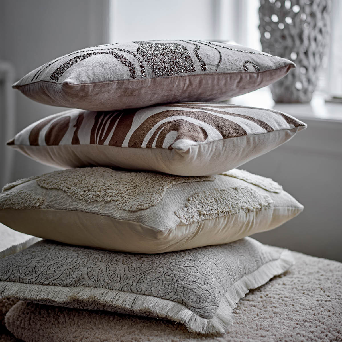 Bloomingville Cabrie kudde 50x50 cm naturvit