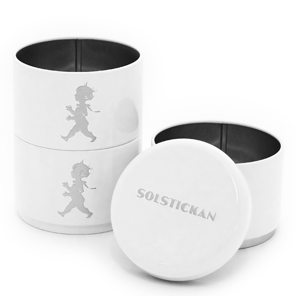 SOLSTICKAN Tredelad Förvaringsburk Vit