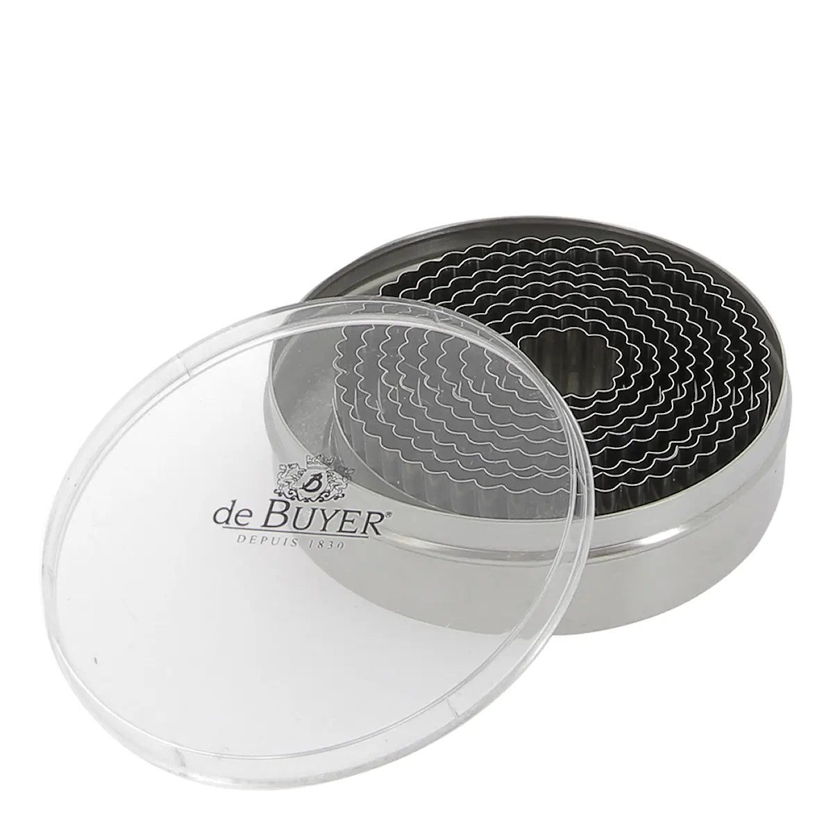 de Buyer Kakformssats Rund 9 delar 3-11 cm