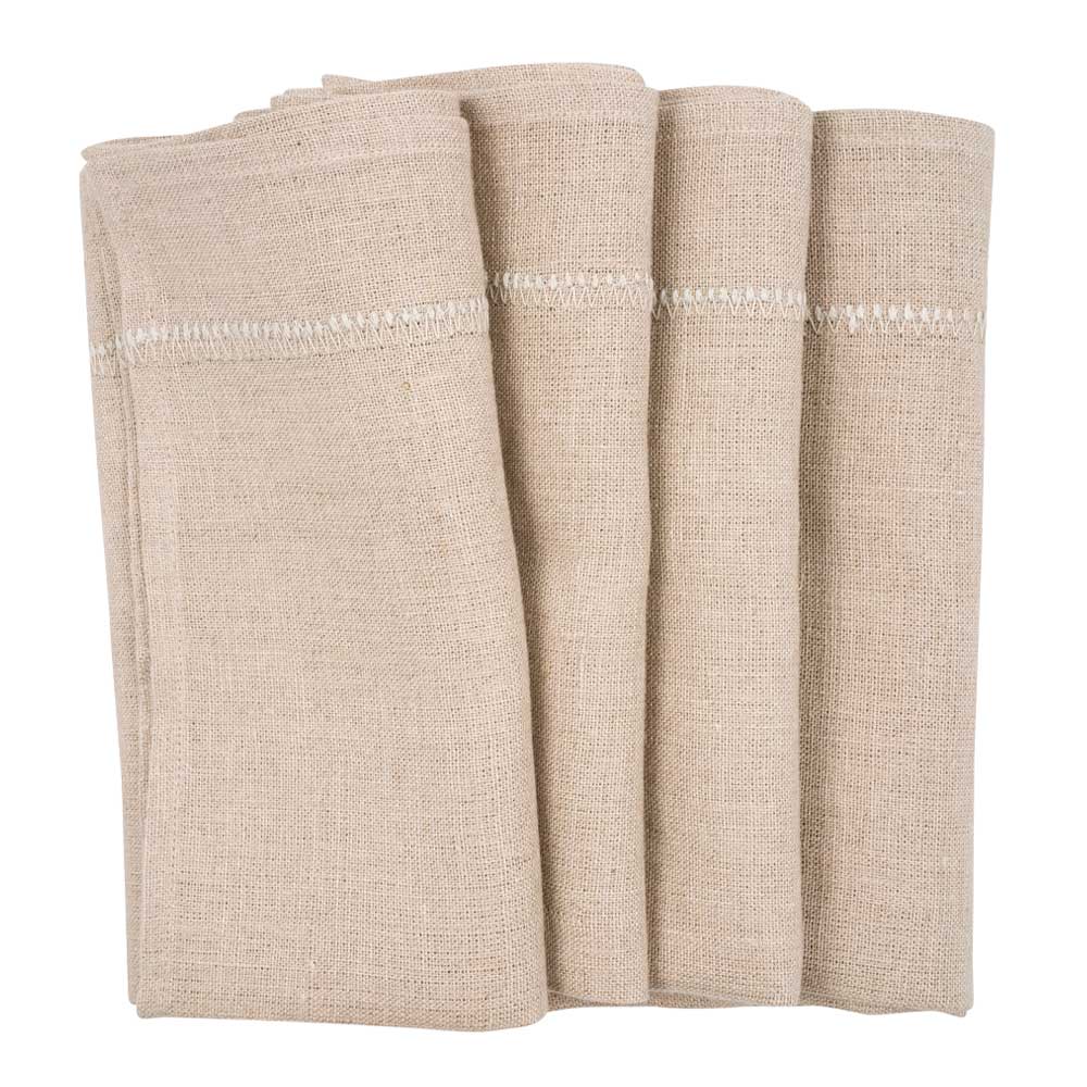Chamois Embroidery servett 50x50 cm 2-pack beige