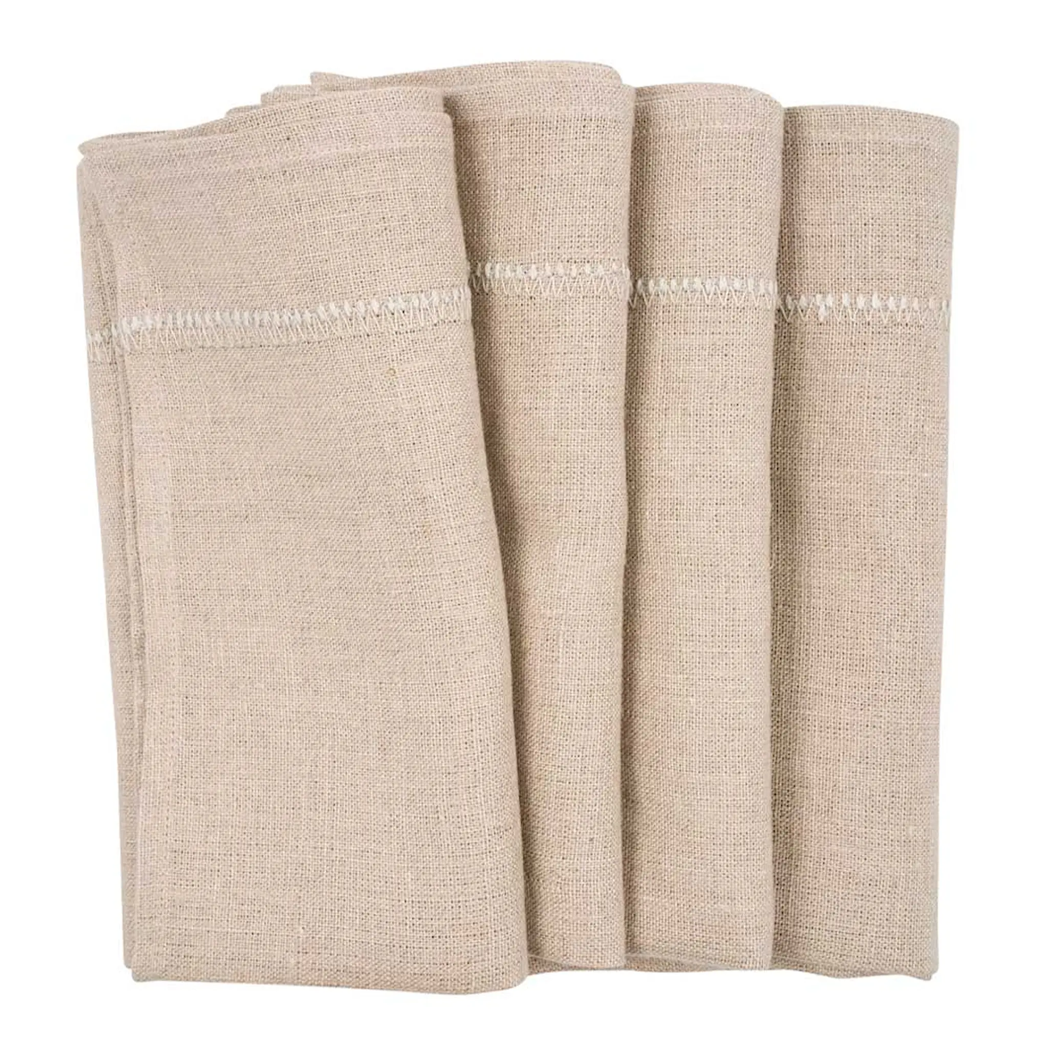 Chamois Embroidery servett 50x50 cm 2-pack beige