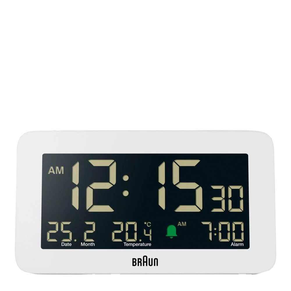 Braun Vekkerklokke digital 13,5 cm hvit