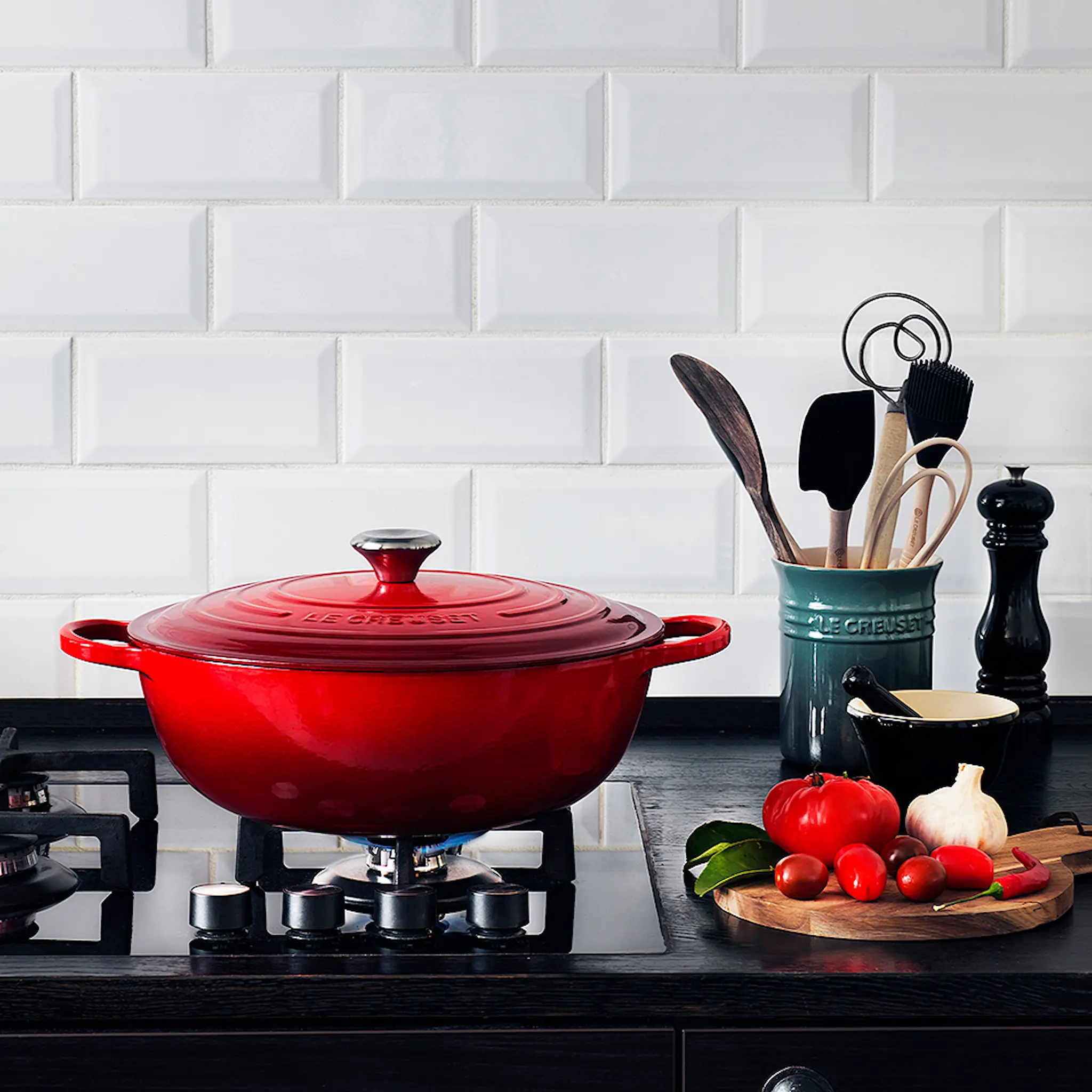 Le Creuset Gjutjärnsgryta rund 32 cm 7 L Cerise