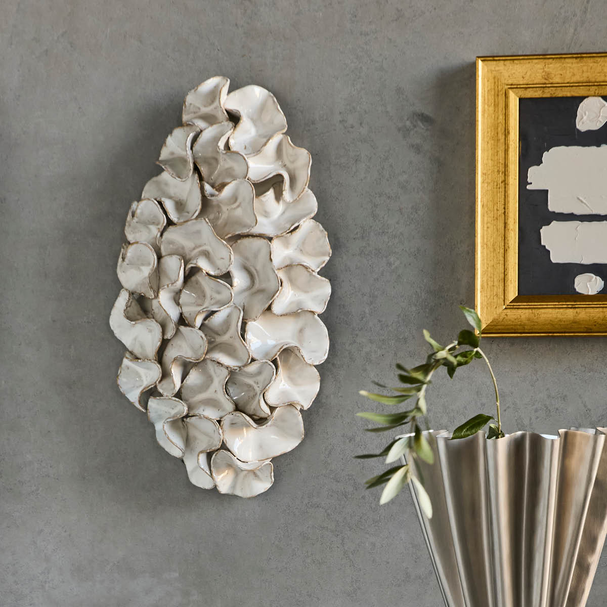 House Doctor Veggkunst Fold 46 cm off-white