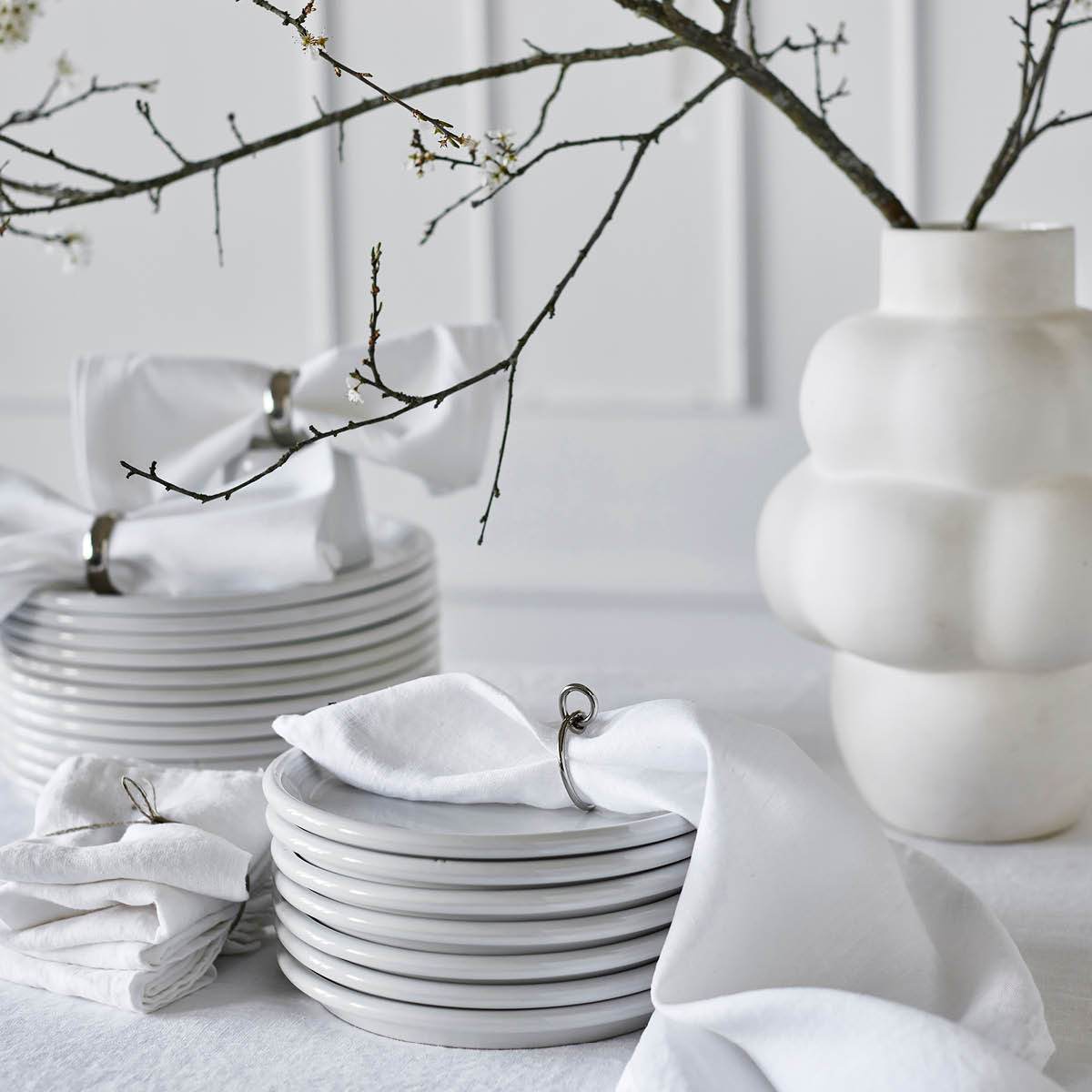 Himla Sunshine servett linne 45x45 cm 4-pack white
