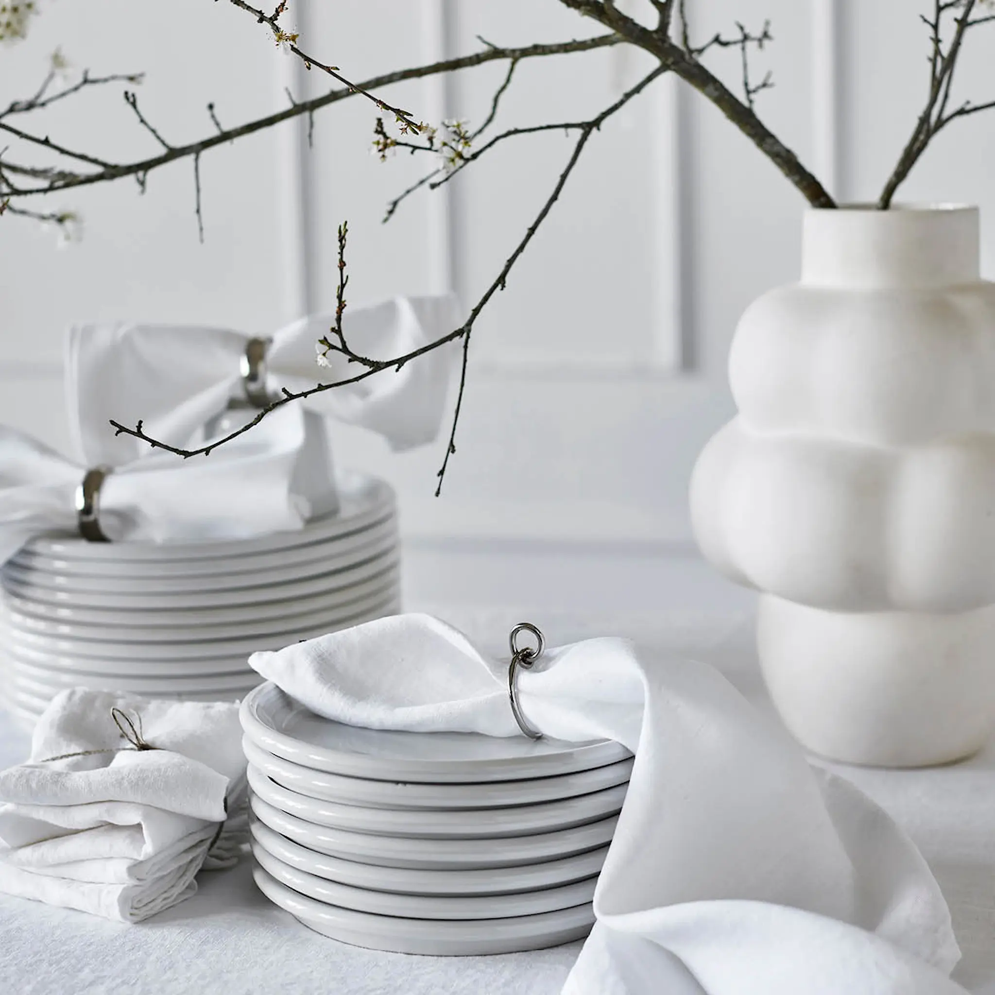 Himla Sunshine servett linne 45x45 cm 4-pack white