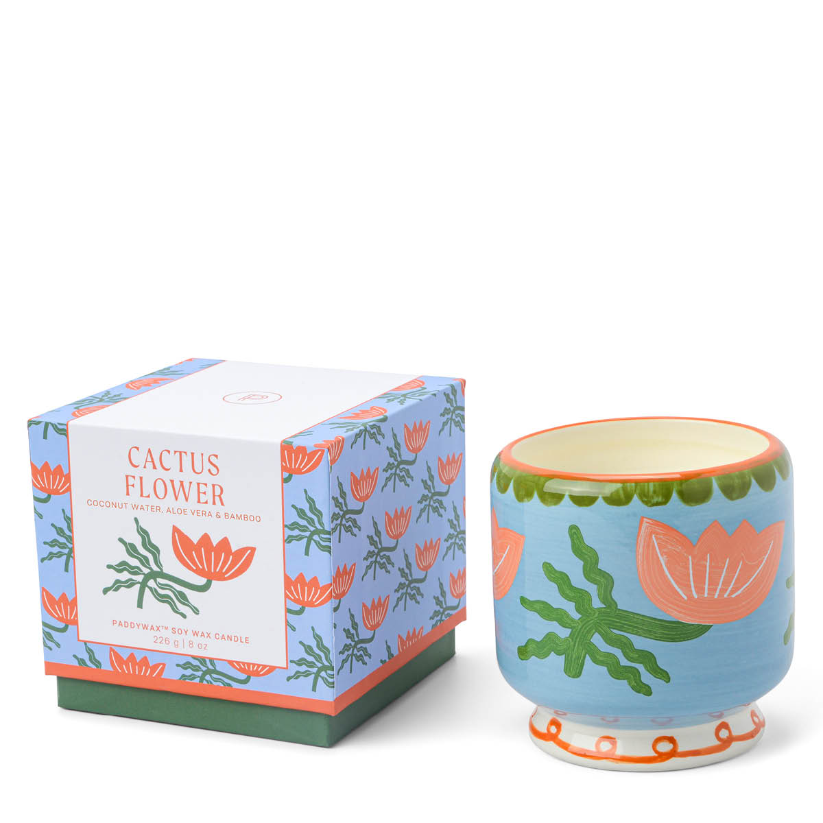 Paddywax Adopo doftljus cactus flower 8,8 cm Flower grön