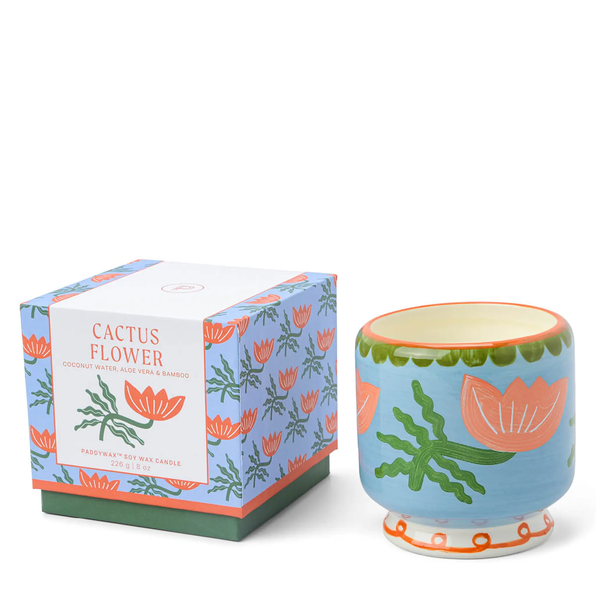 Paddywax Adopo doftljus cactus flower 8,8 cm Flower grön