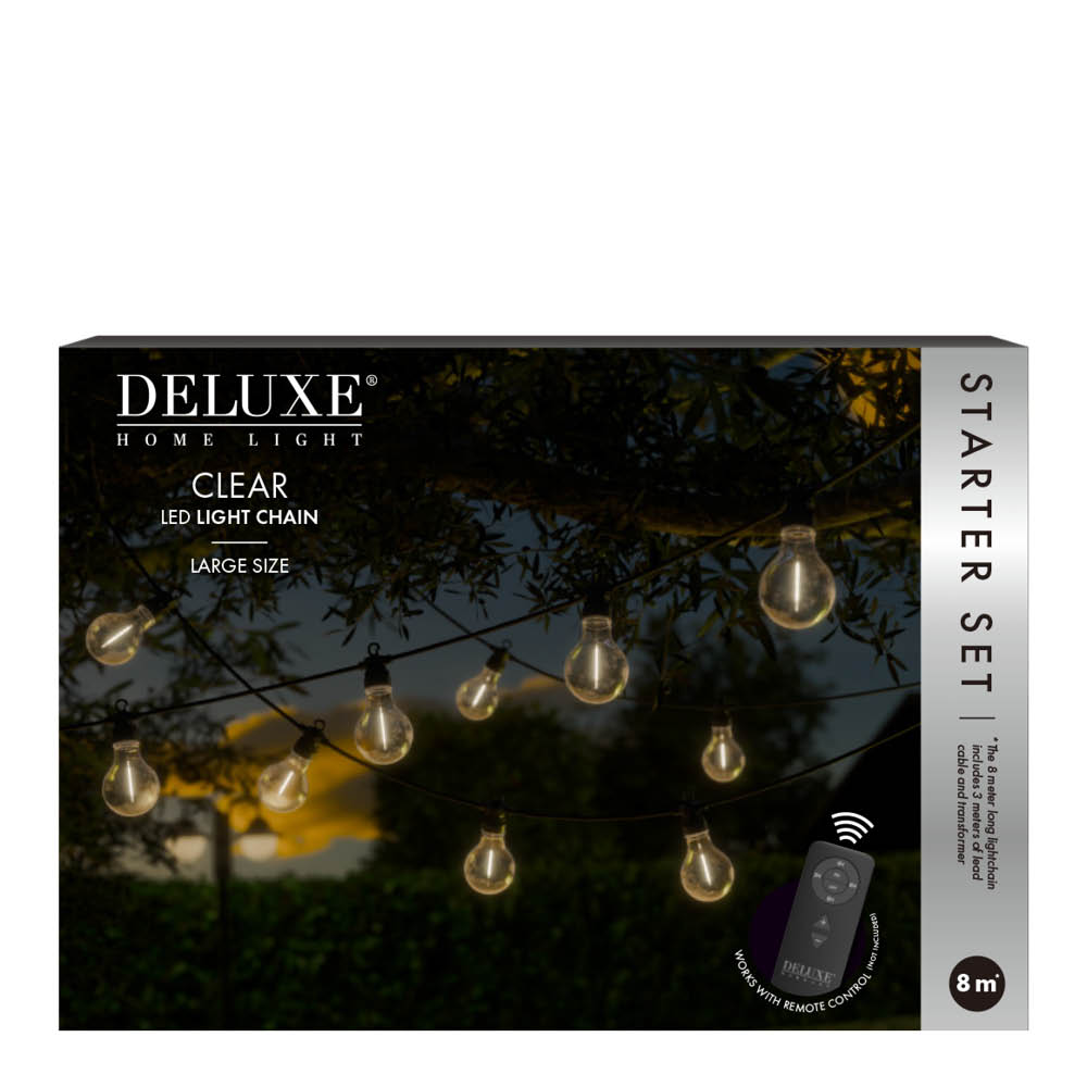 DeluxeHomeart LED Ljusslinga starter set large 8 m clear