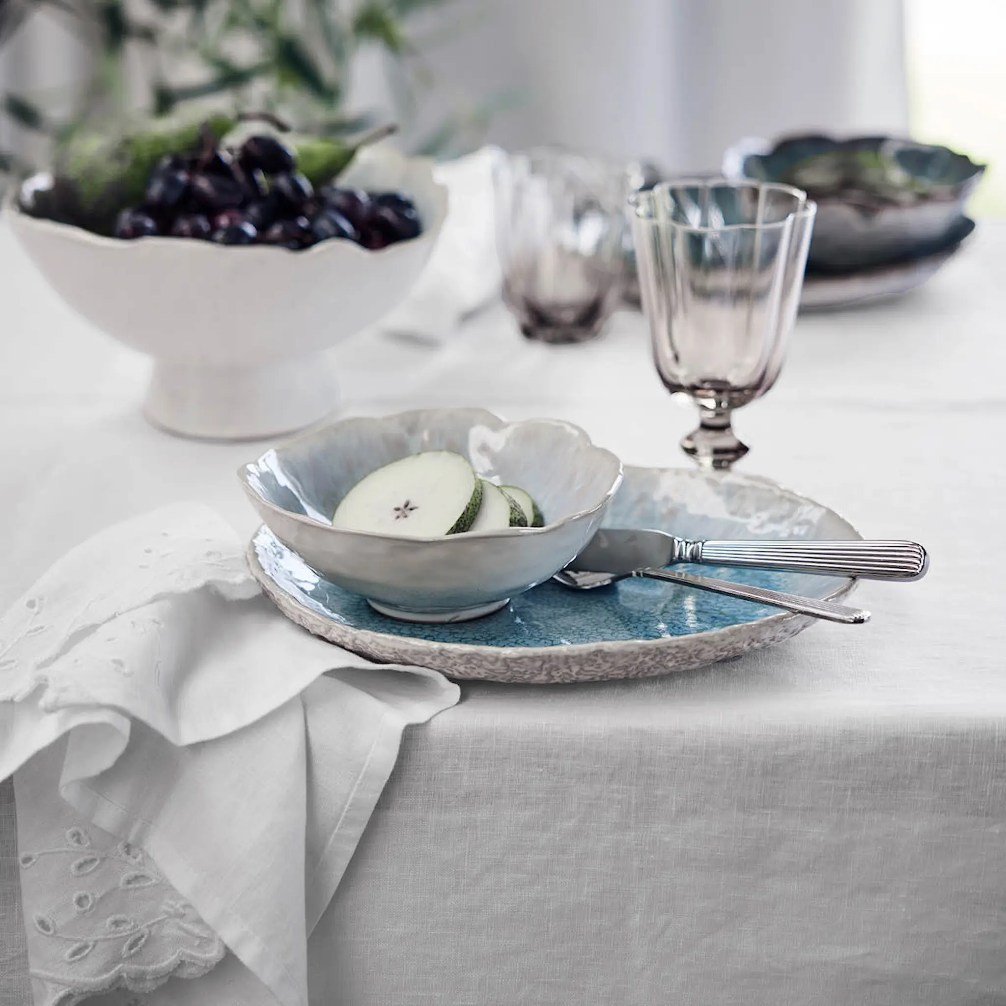 Lene Bjerre Anglaise serviett 45x45 cm hvit