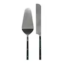 Lata tårtspade & tårtkniv 28 cm mörkgrön/polerat stål