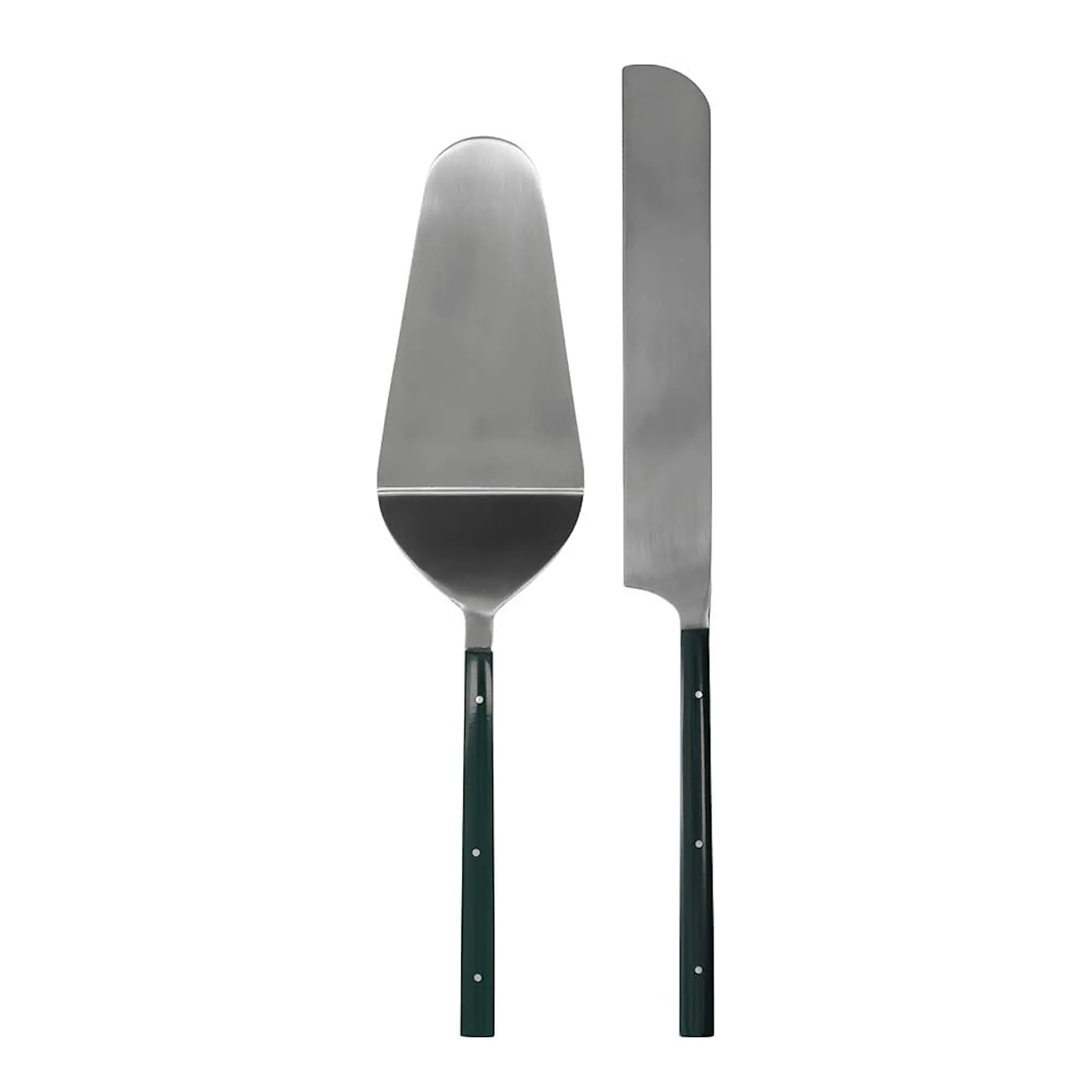 House Doctor Lata Kakkulapio ja kakkuveitsi 28 cm Tummanvihreä/Teräs