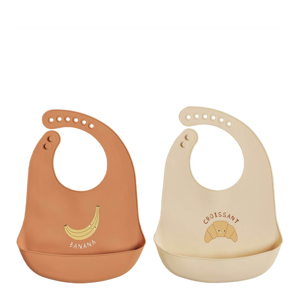 OYOY Yummy haklapp silikon 2-pack Caramel/Butter