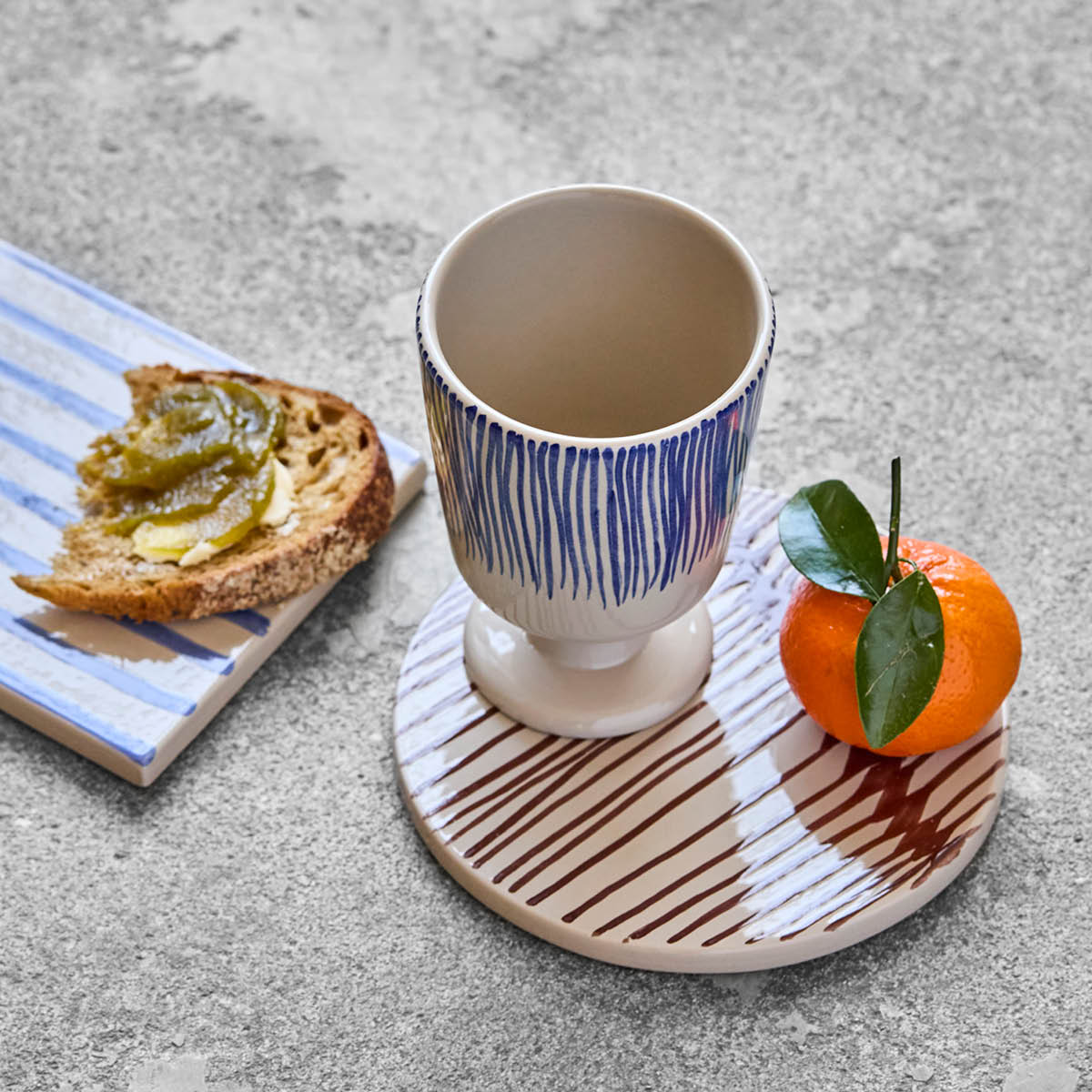 House Doctor Diva krus 25 cl 2 stk off-white/blå