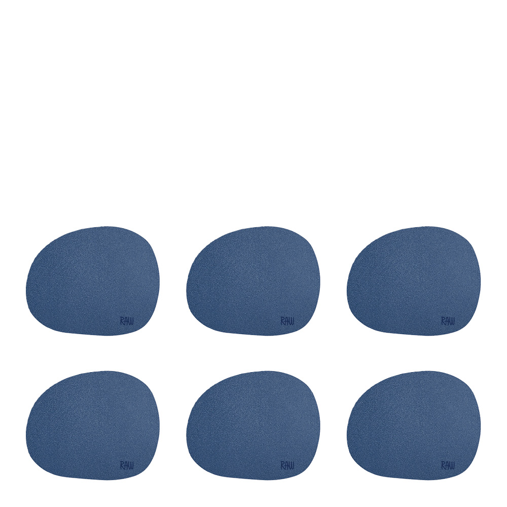 Aida Raw Organic Glasunderlägg 6-pack Dark Blue
