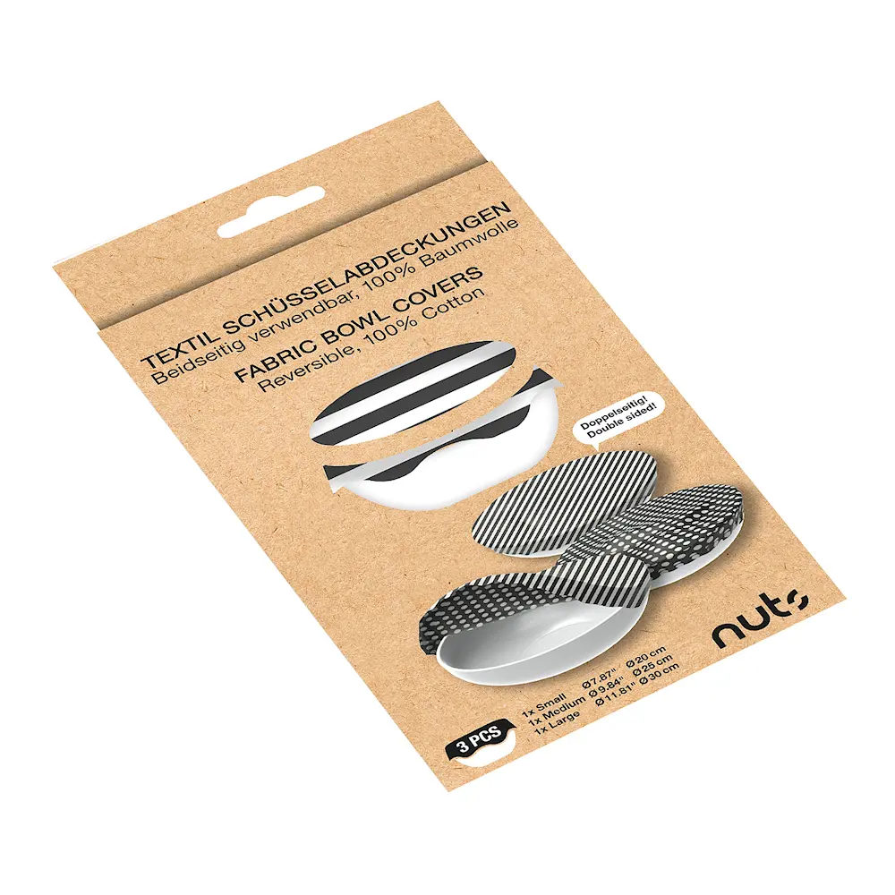 Kankainen Astiankansi 3 kpl Musta/Valkoinen