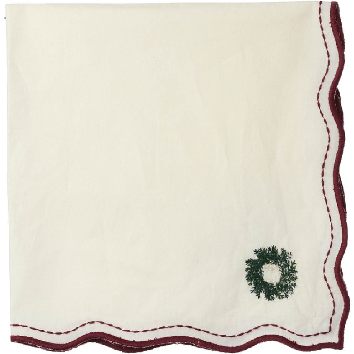Holmen Elina servett 45x45 cm vit med broderi