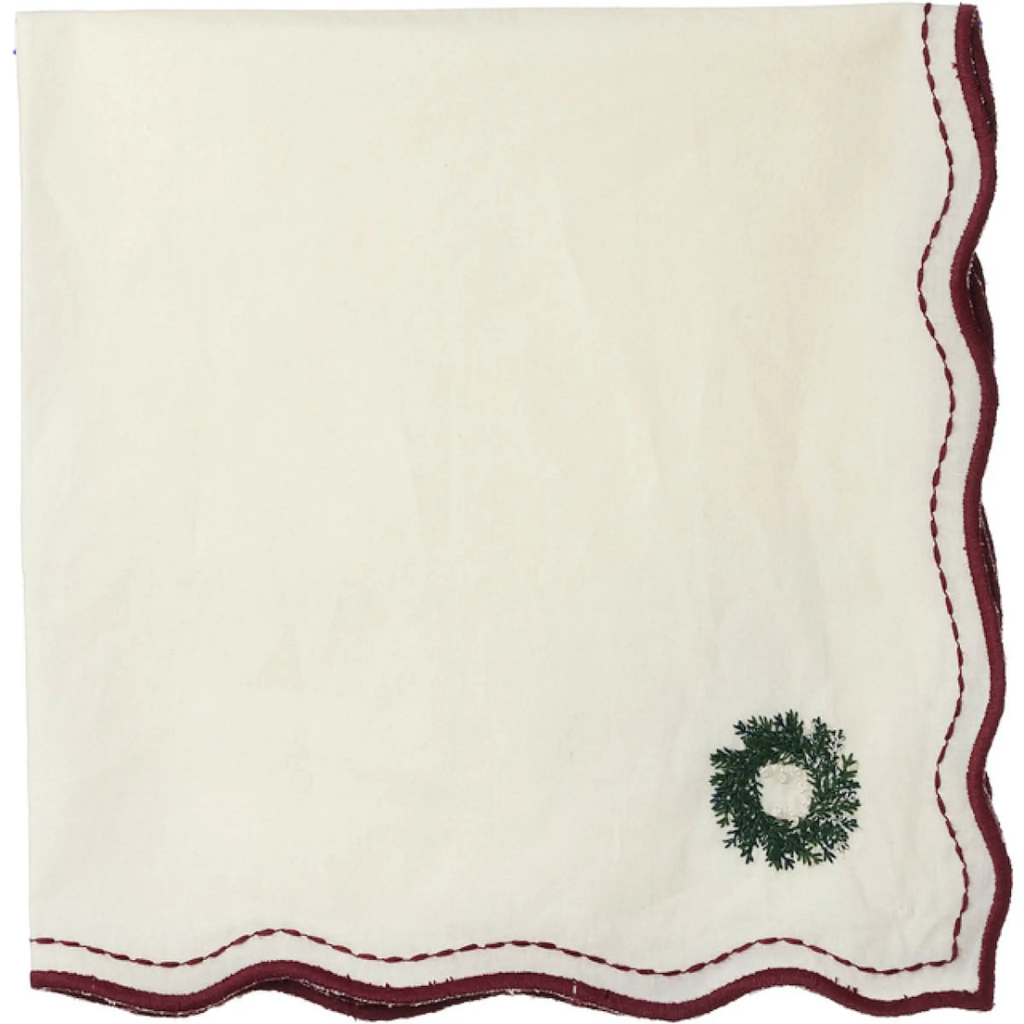 Holmen Elina servett 45x45 cm vit med broderi