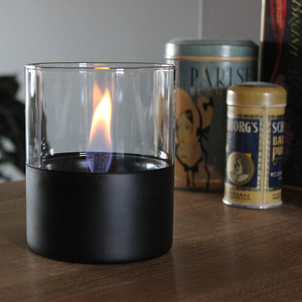 Tenderflame Lilly lykt 10cm svart/klar