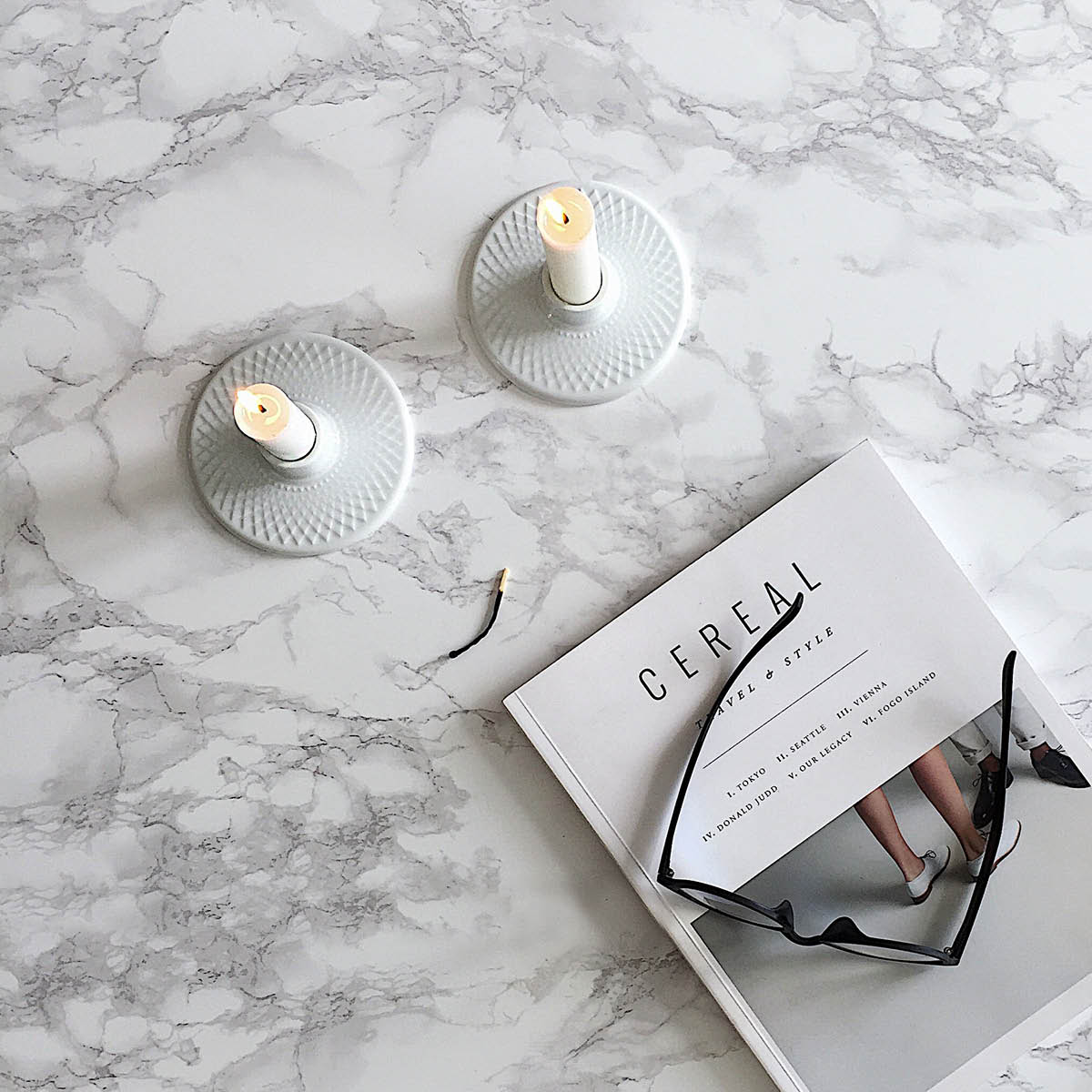 Lyngby Porcelæn Rhombe Kynttilänjalka 3 cm Valkoinen