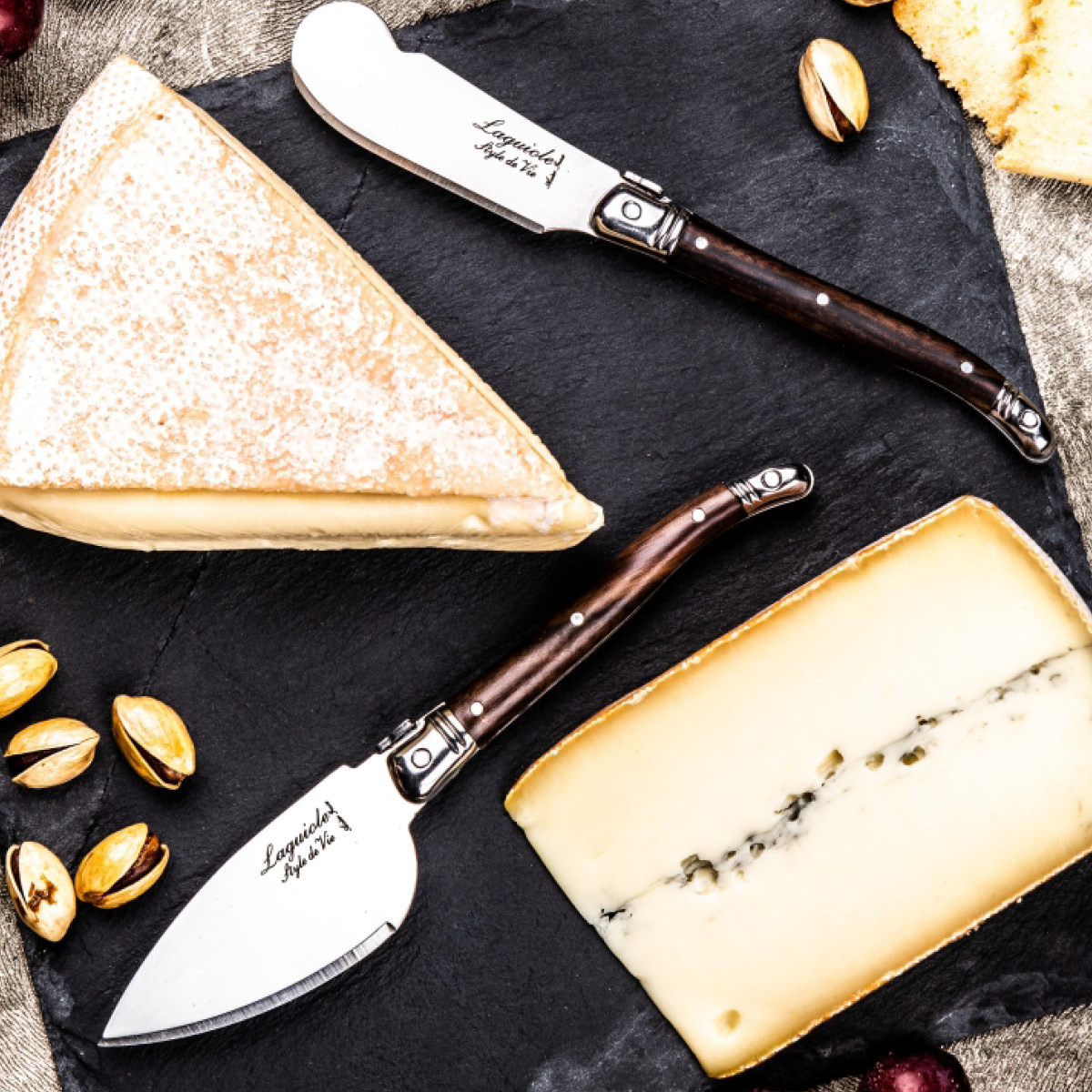 Laguiole Style de Vie Ostknivar 3 delar Dark wood