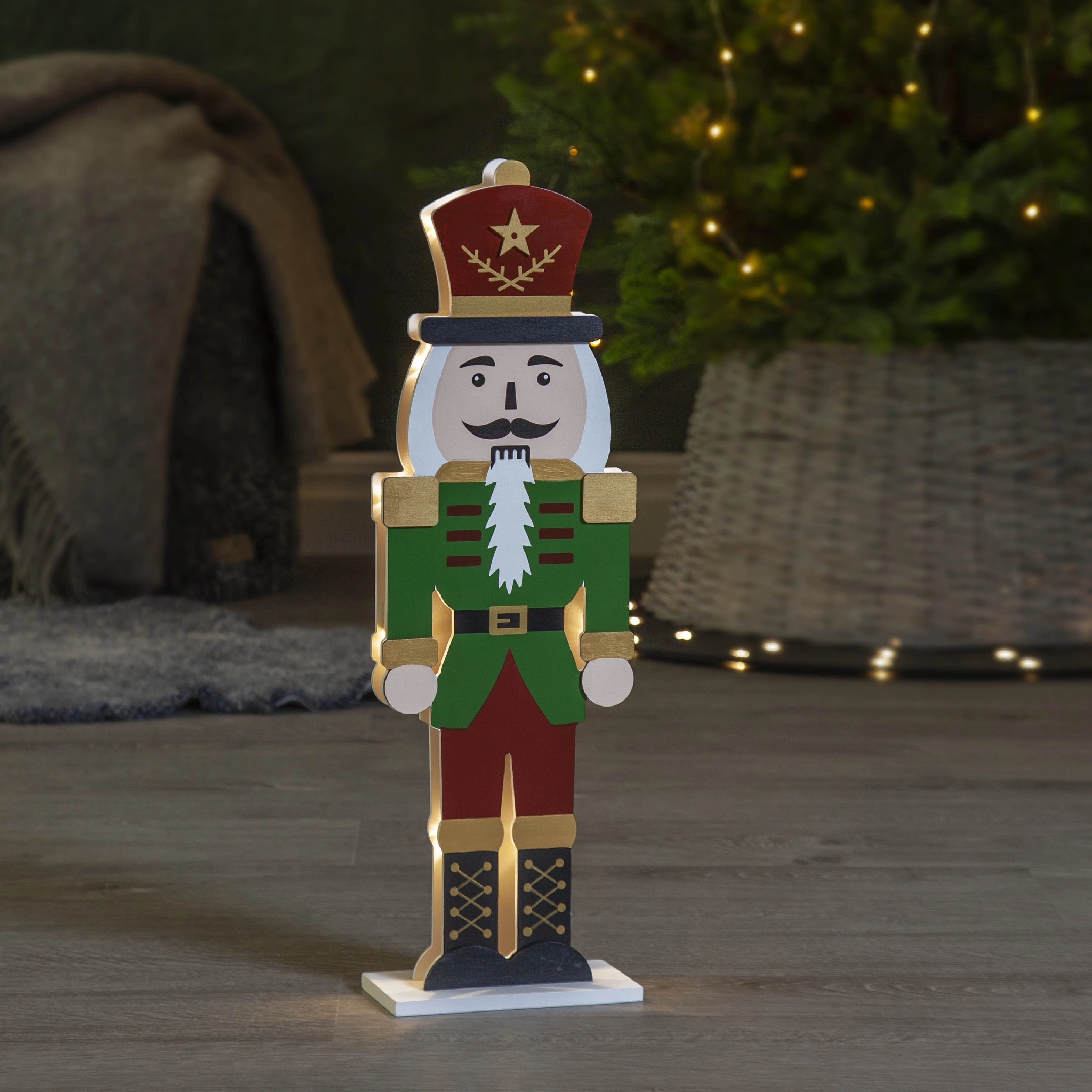 Star Trading Nutcracker juledekorasjon 52 cm grønn/rød