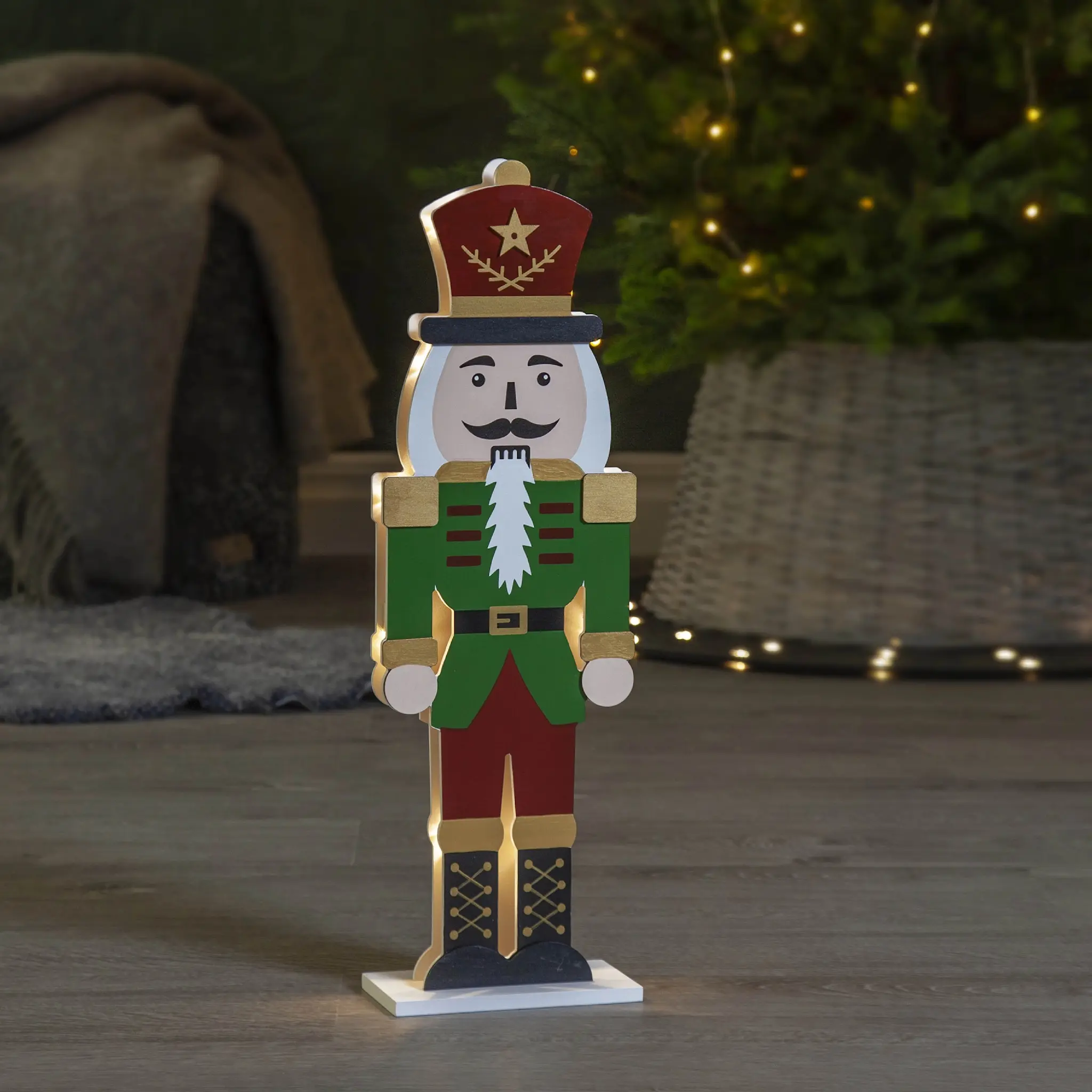 Star Trading Nutcracker juledekorasjon 52 cm grønn/rød
