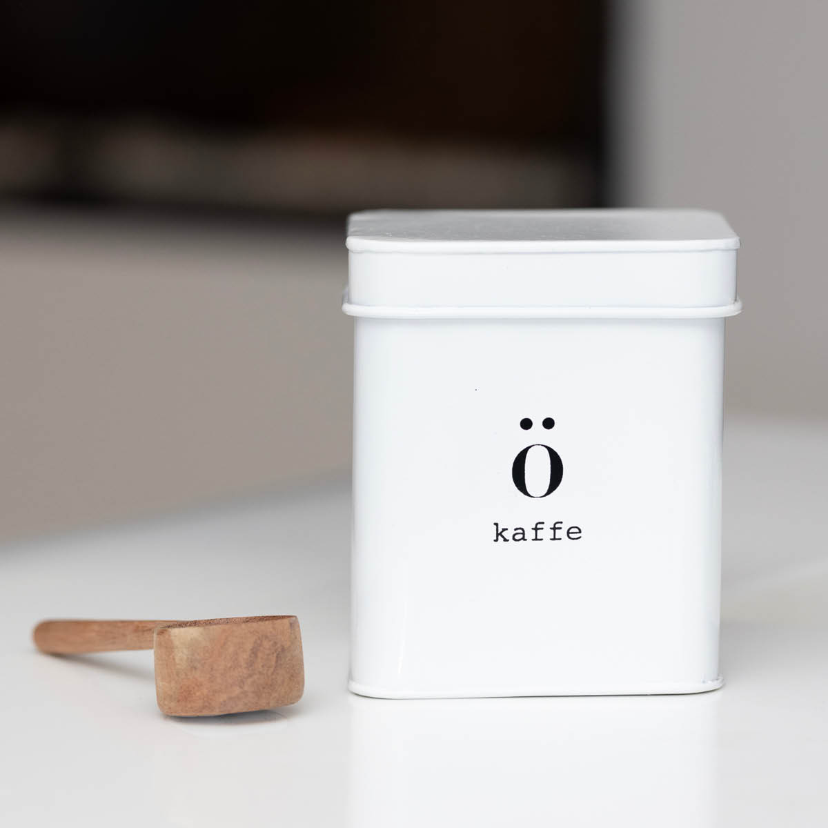 Sögne Home Emalj kaffeburk 11,5x11,5x14 cm vit